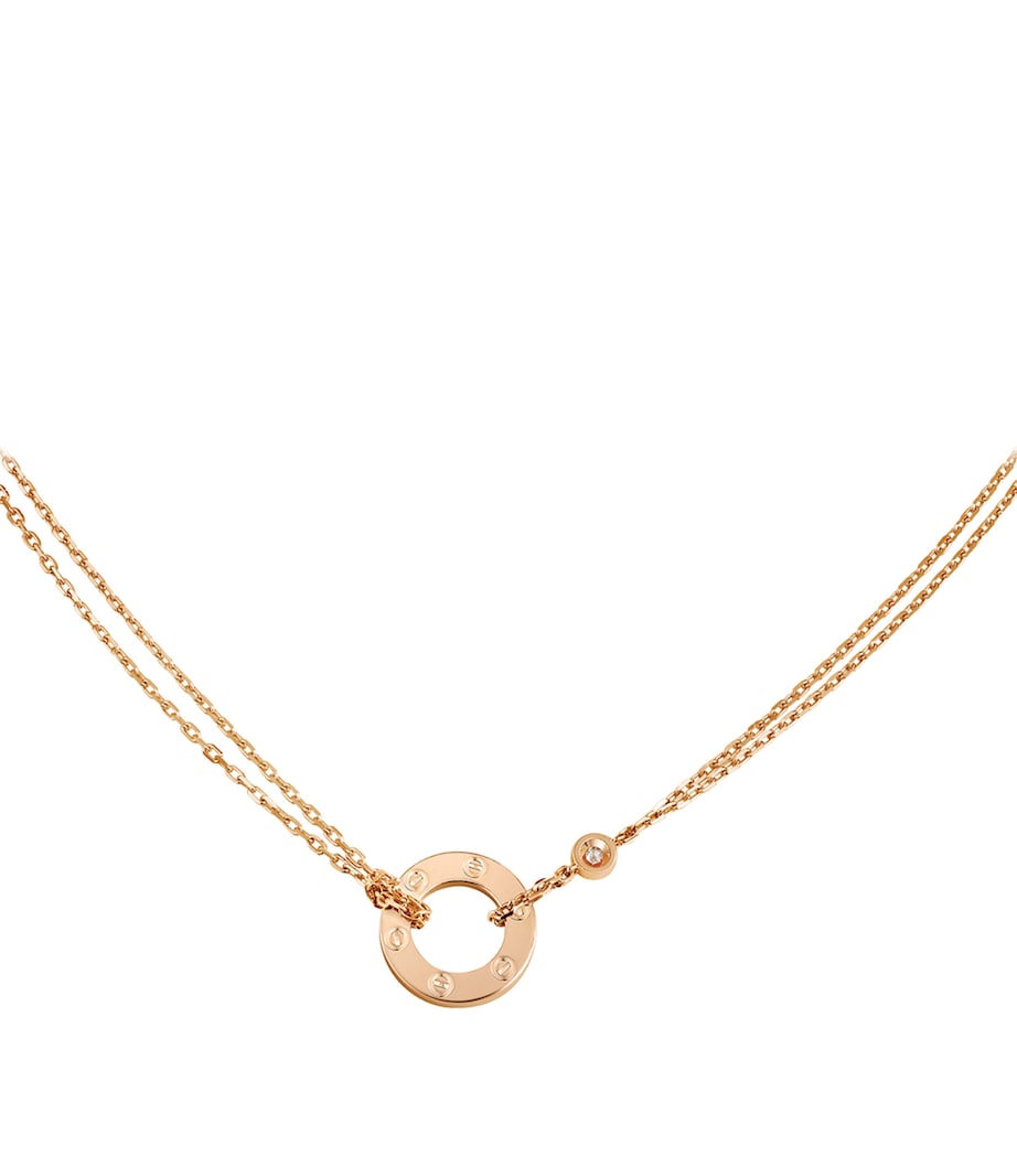 Rose Gold and Diamond LOVE Necklace ROSE GOLD Image 4
