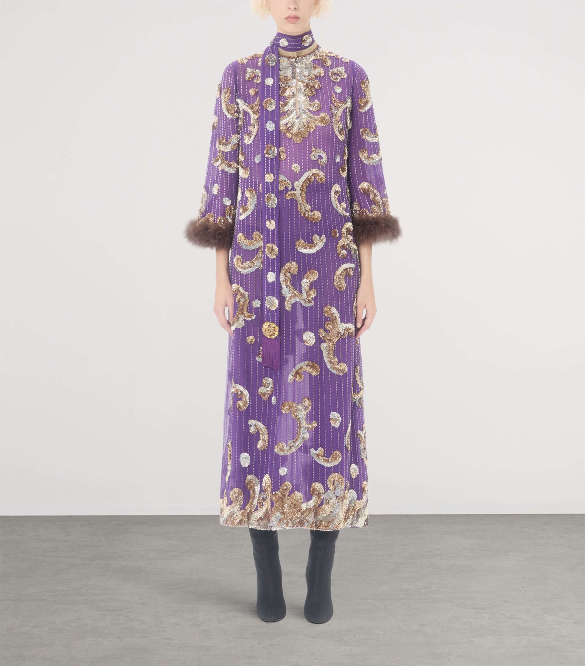 Silk Embellished Dress DDE Image 2