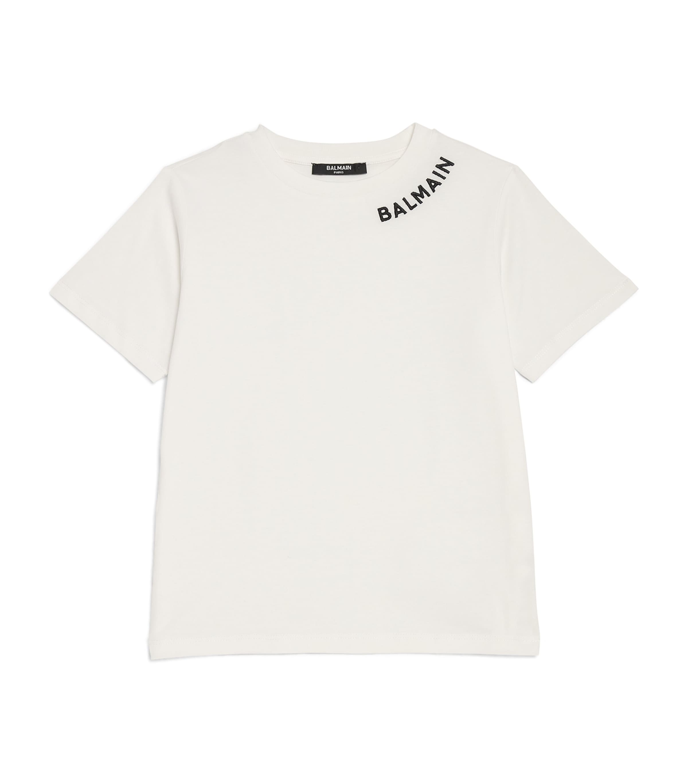 Shop Balmain Cotton Logo T-shirt In White