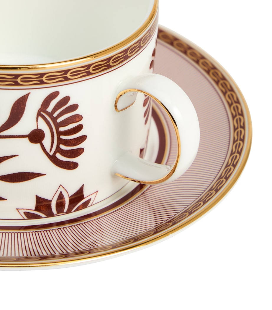 Bone China Red Splendour Teacup and Saucer RED Image 4