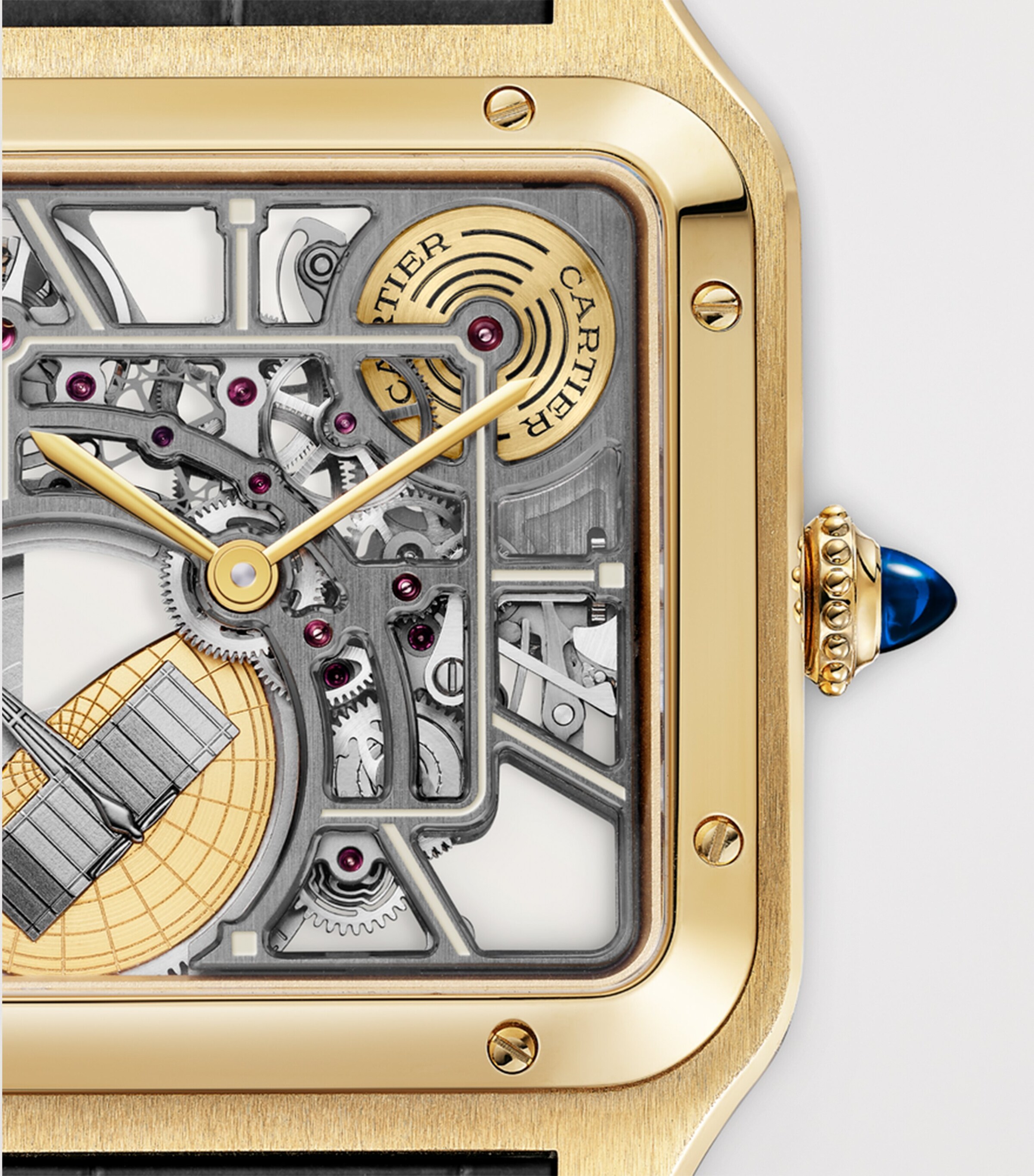 Large Yellow Gold Santos-Dumont Skeleton Watch 43.5mm YELLOW GOLD Image 12