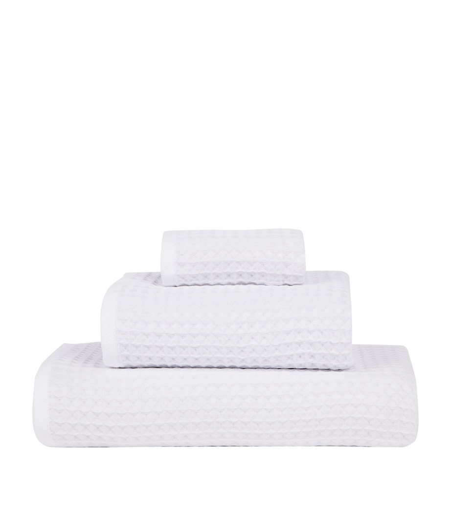 Air Waffle Hand Towel (60cm x 100cm) WHITE Image 1