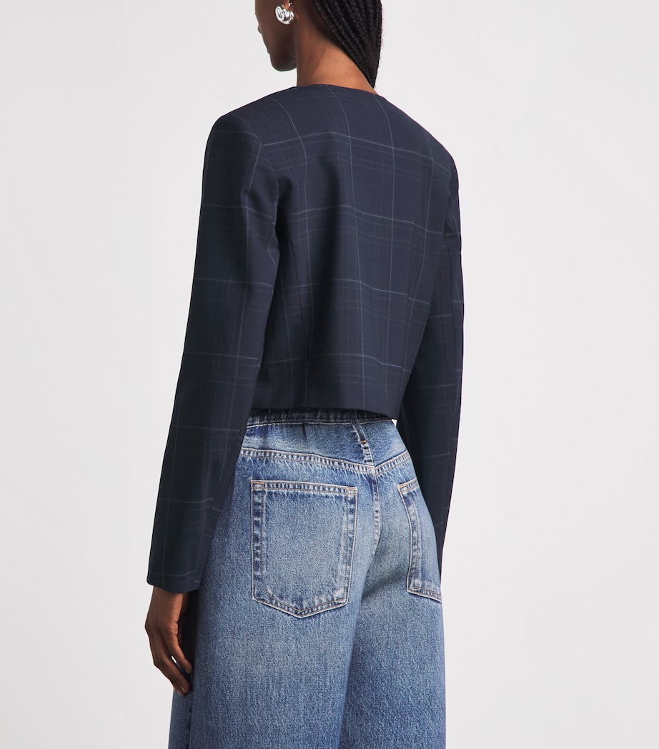 Claudie Pierlot Womens Wool-Blend Cropped Jacket Multicolored Image 5