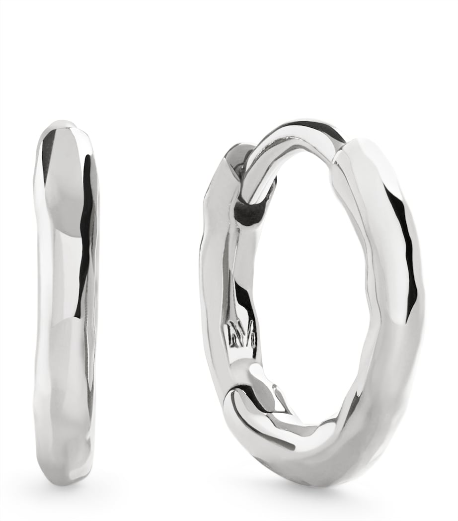 Mini Sterling Silver Siren Muse Huggie Earrings STERLING SILVER Image 1