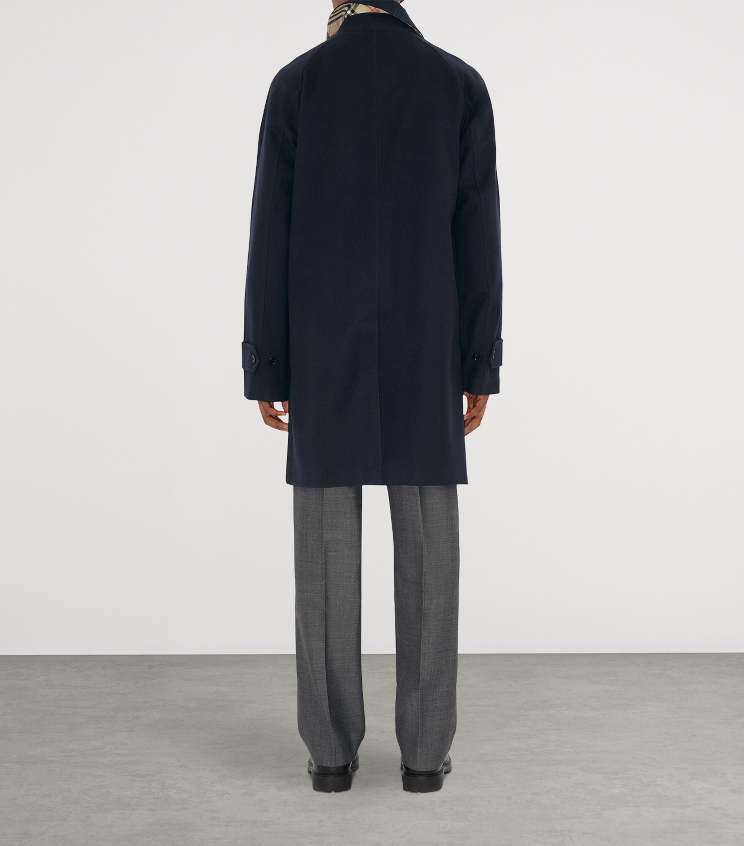 Burberry Mens Cashmere Mid-Length Car Coat Navy Image 4