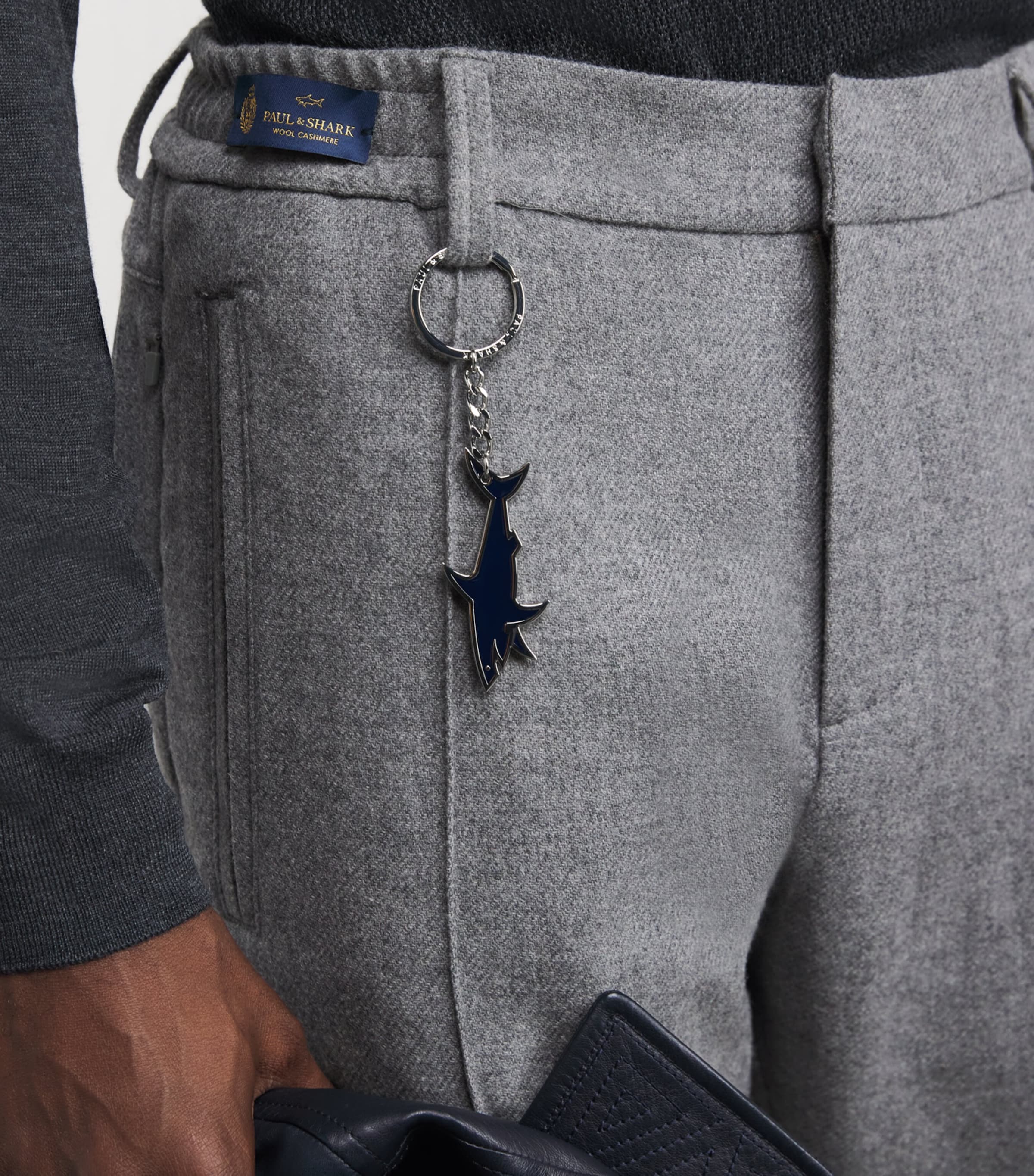 Wool-Cashmere Drawstring Chinos 67 GREY Image 6
