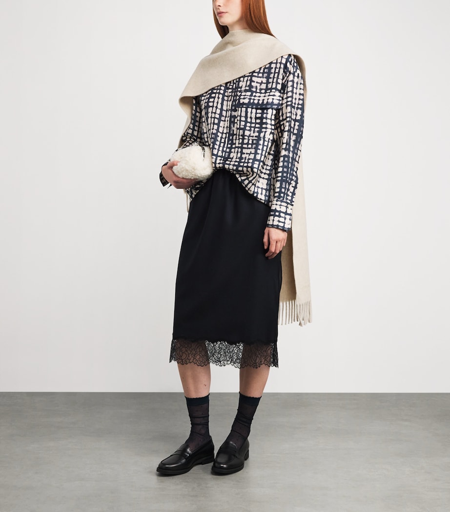 Silk Twill Printed Shirt WHITE Image 2