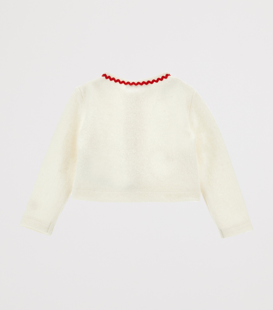 Wool-Blend Heart-Embroidery Cardigan (6-36 Months) ECRU Image 3