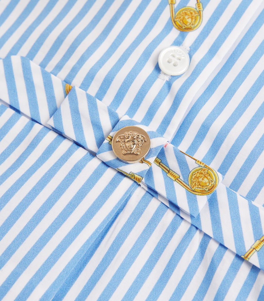 Cotton Stripe Safety Pin Dress and Bloomers Set (1-18 Months) 5UE60-BLUE+GOLD Image 4