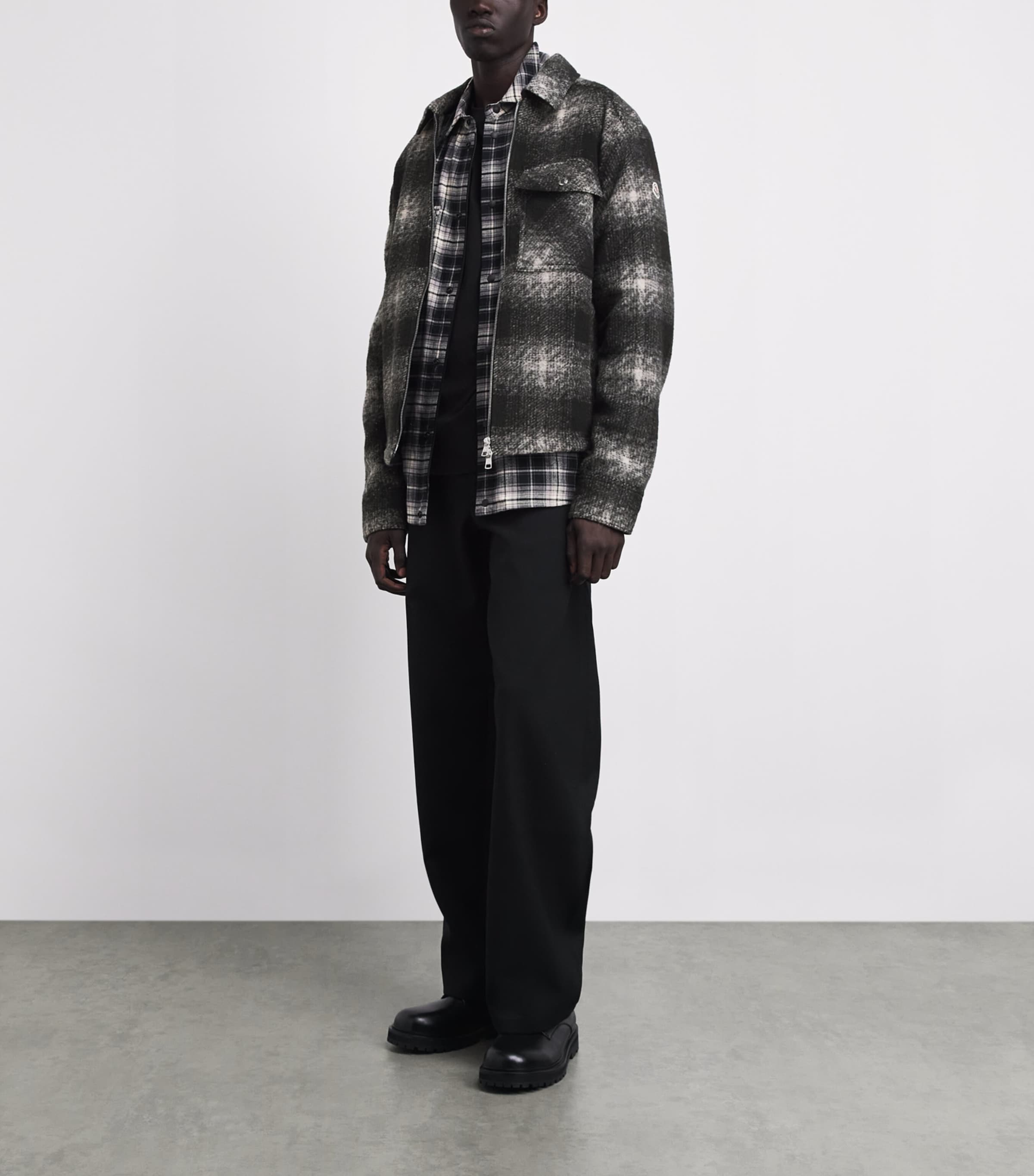 Moncler Mens Check Zip-Up Overshirt Image 2
