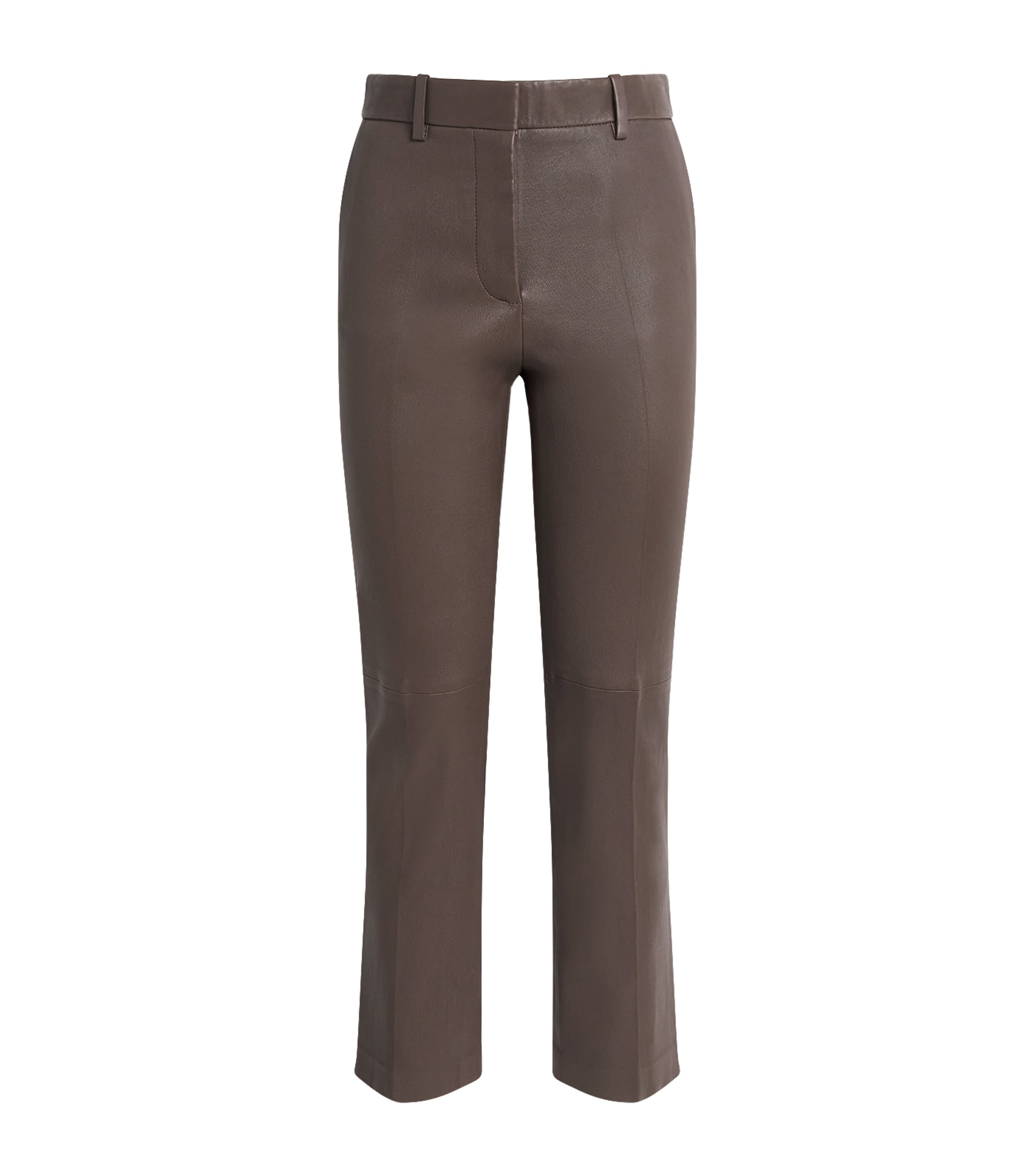 Joseph Leather Coleman Trousers In Brown