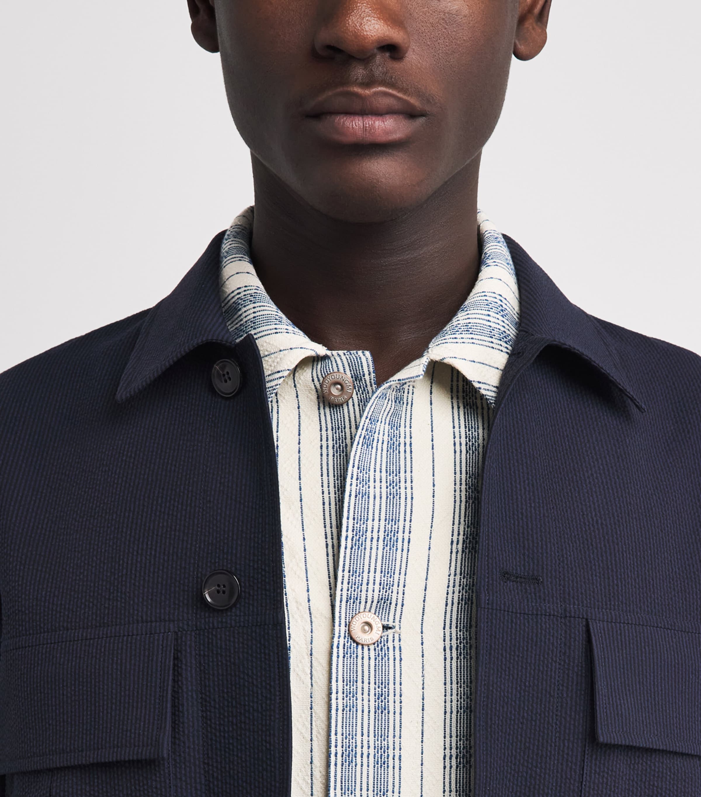 Paul Smith Mens Seersucker Twin-Pocket Overshirt Image 3