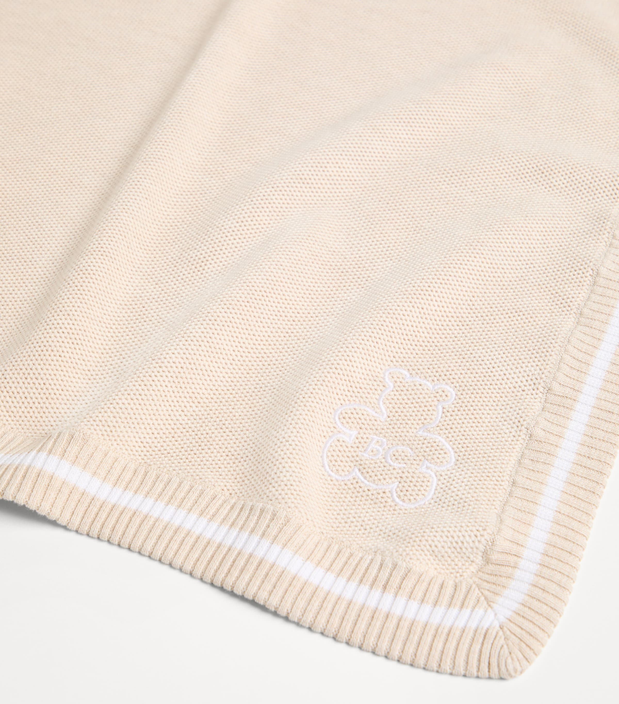 Brunello Cucinelli Kids Cotton Embroidered Bernie Blanket Image 4