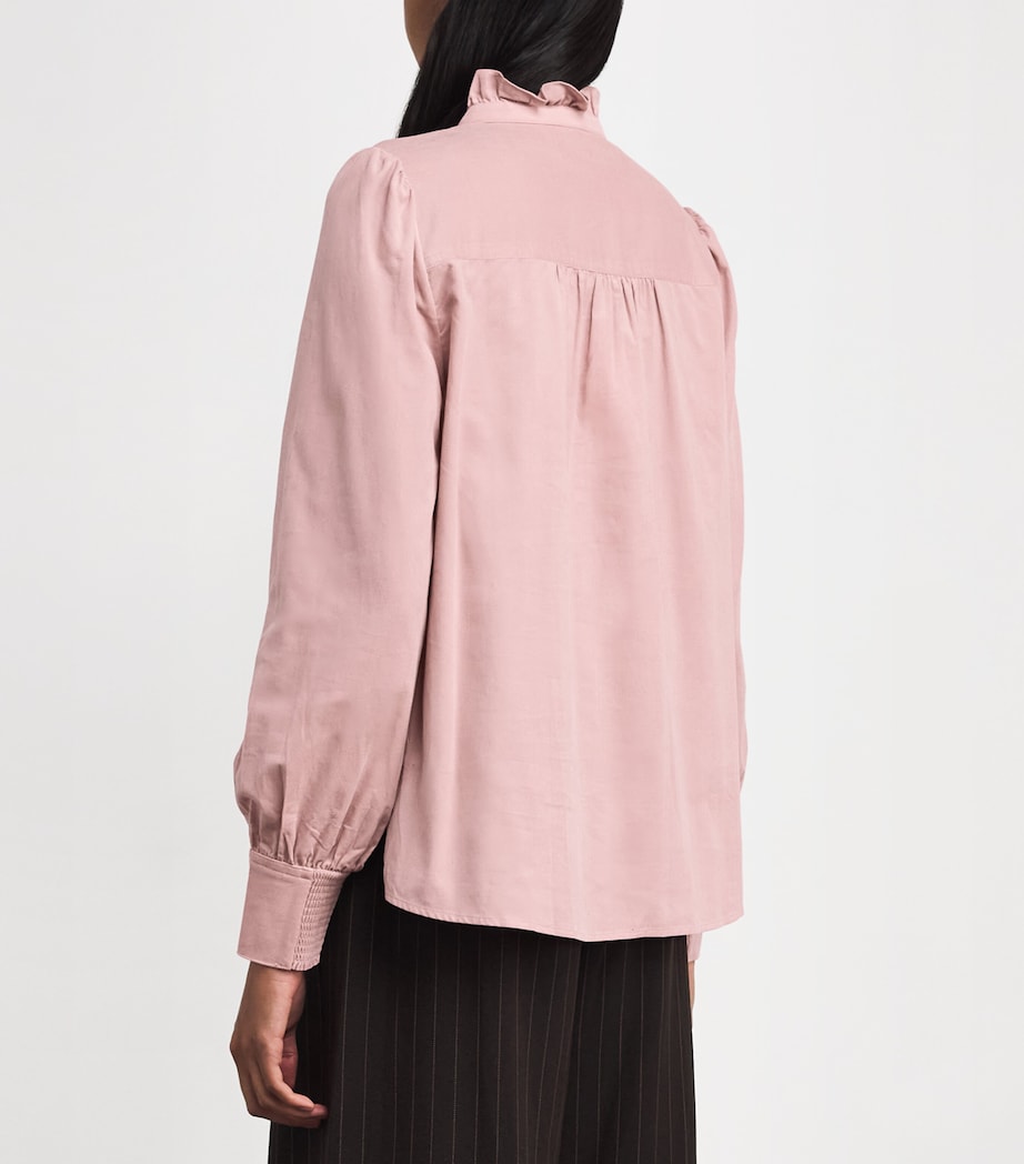 Cotton-Blend Corduroy Blouse SMOKE PINK Image 4