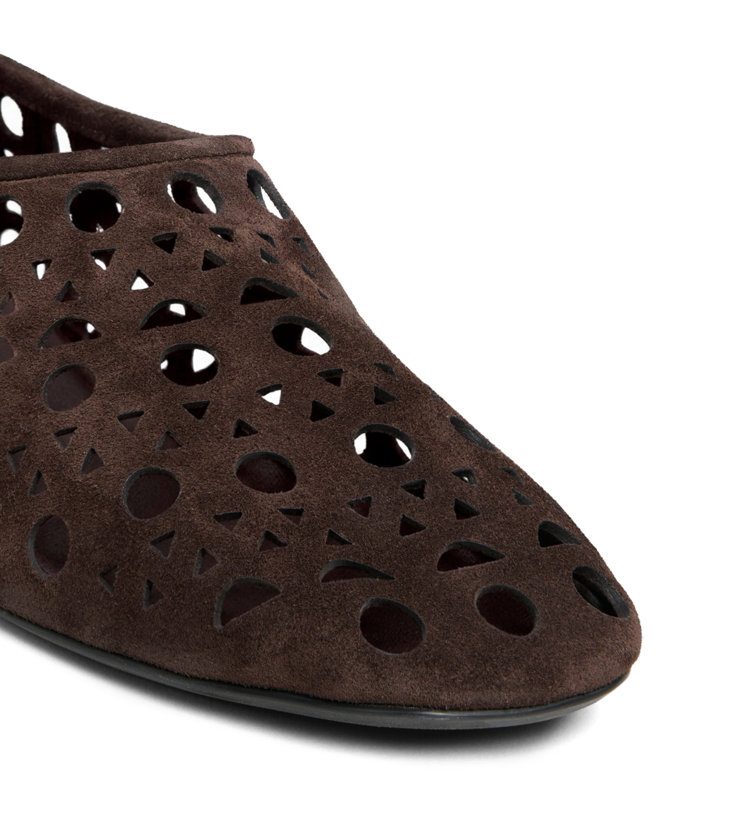 Alaïa Suede Vienne Ballet Flats Chocolate Image 4