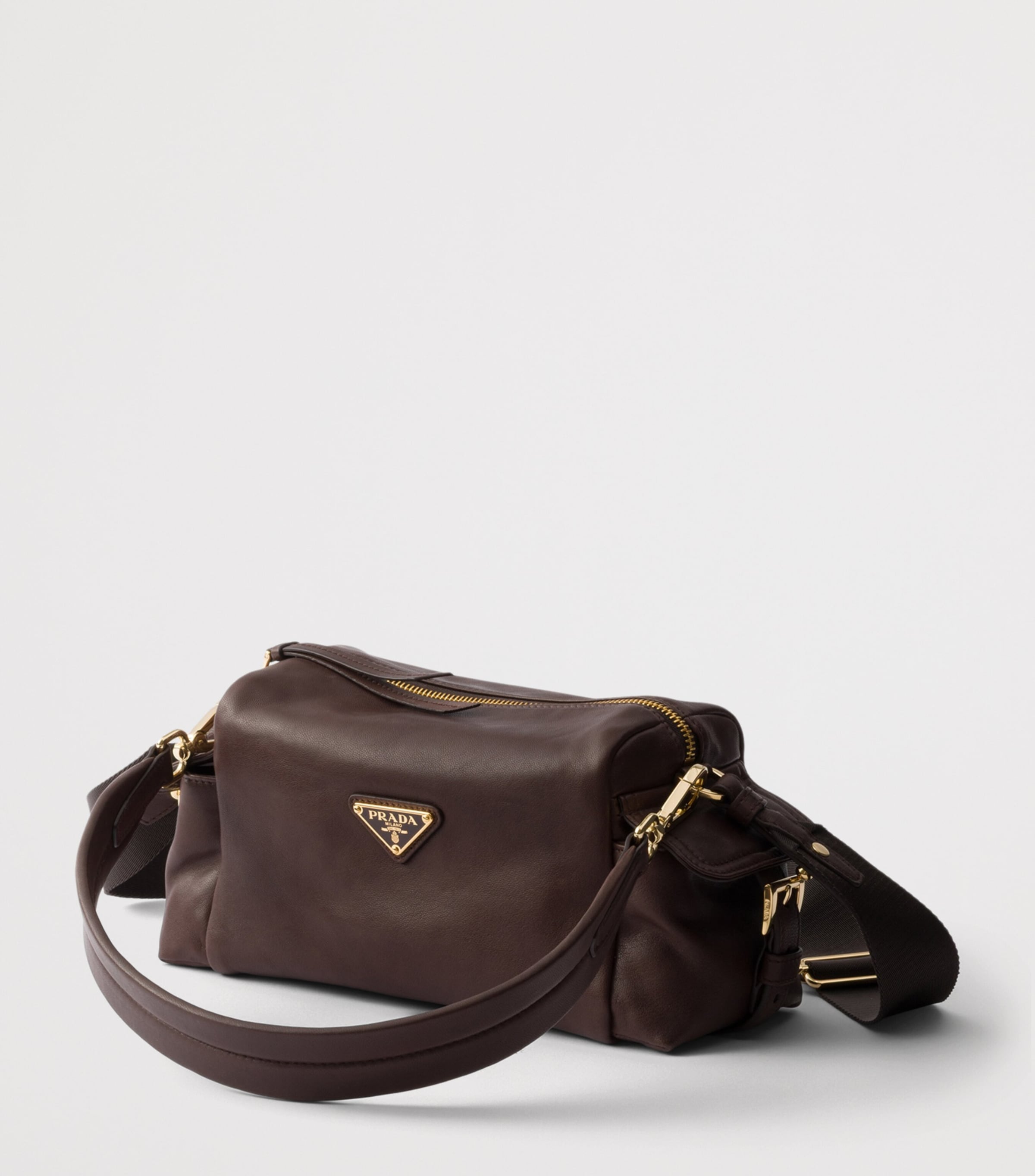 Prada Small Leather Explore Shoulder Bag Brown Image 2