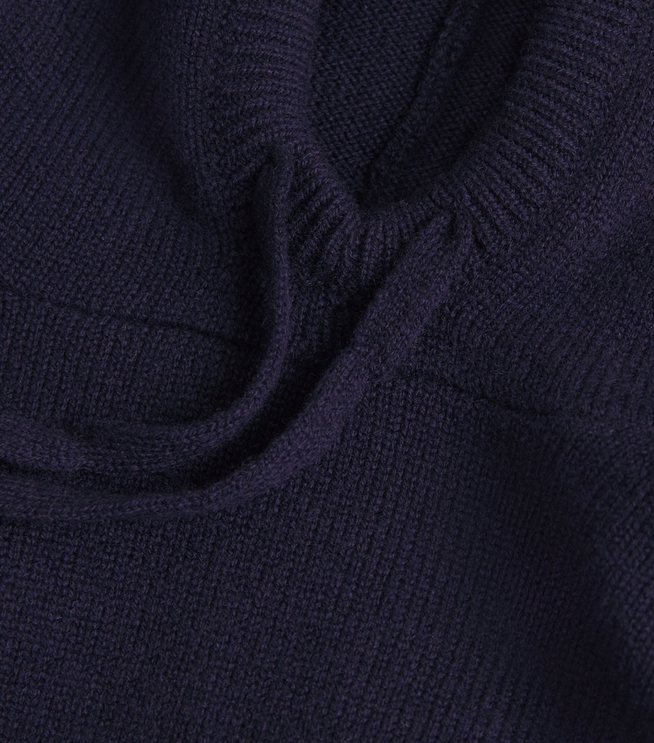 Harrods Mens Cashmere Hoodie T&d Navy Image 5