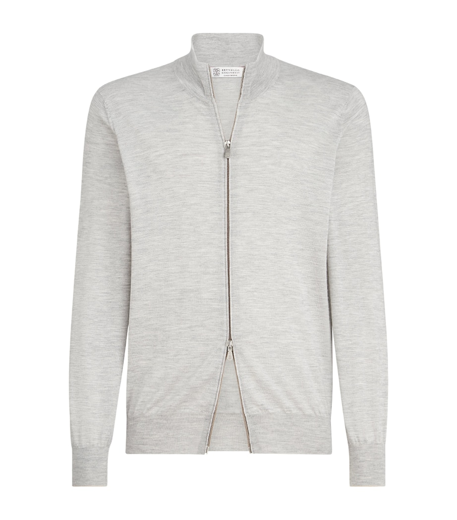 Brunello Cucinelli Mens Two-Way Zip Cardigan Image 1
