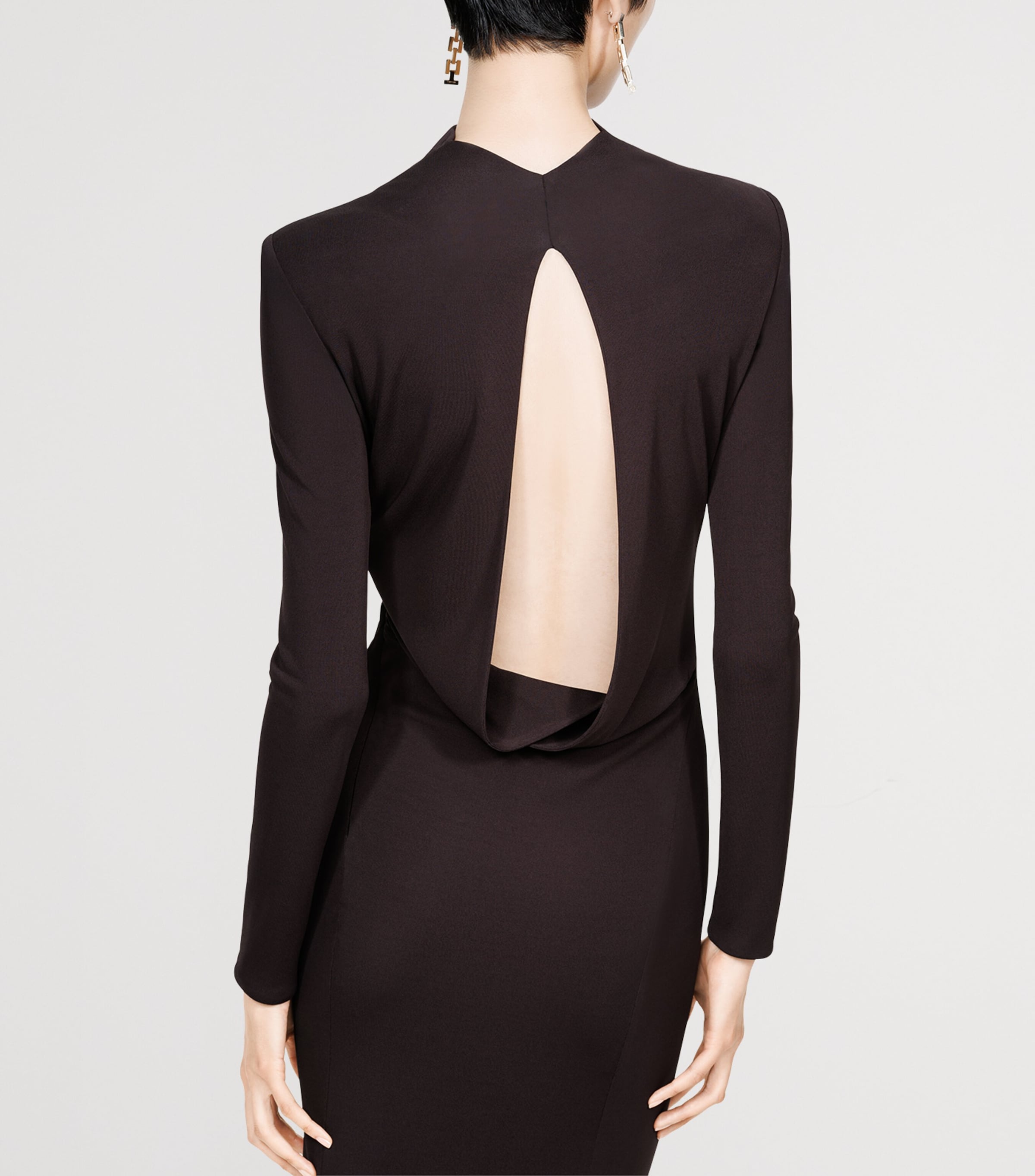 TOM FORD Womens Knitted Back Cut-Out Maxi Dress  Edb Image 5
