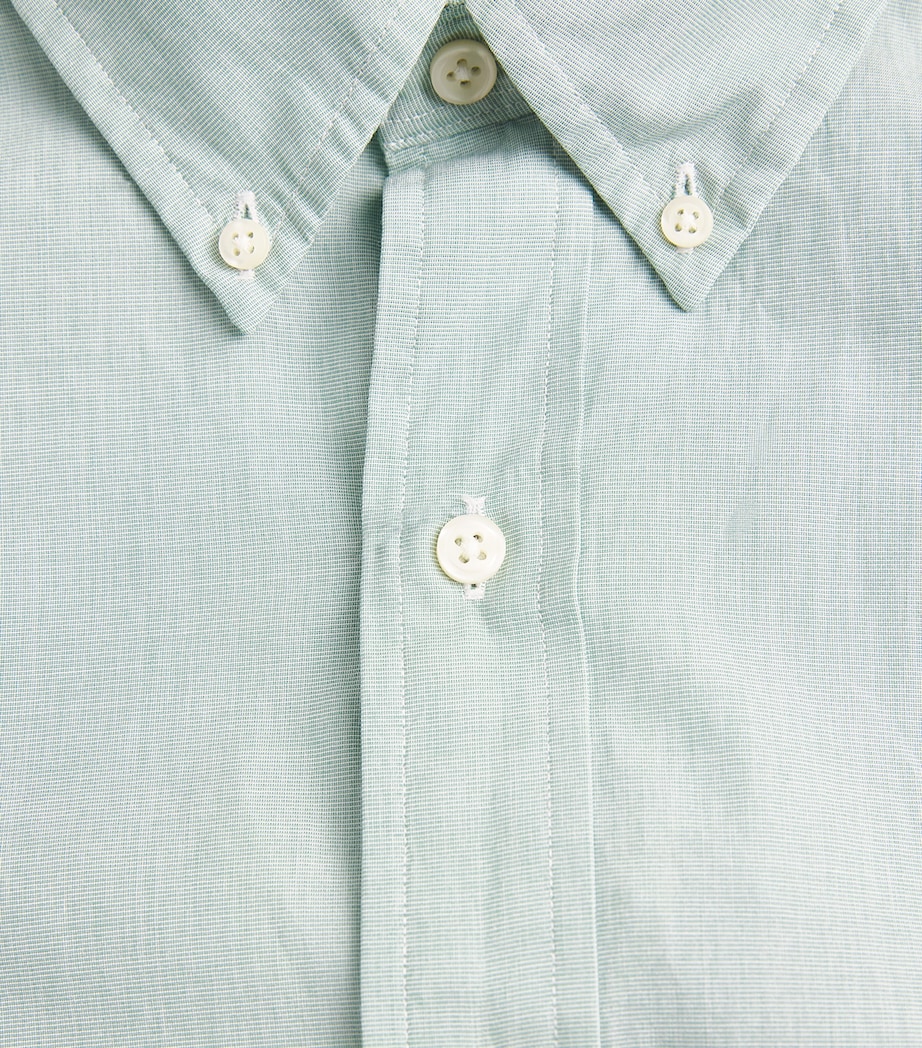 Cotton End-on-End Shirt GREEN Image 5
