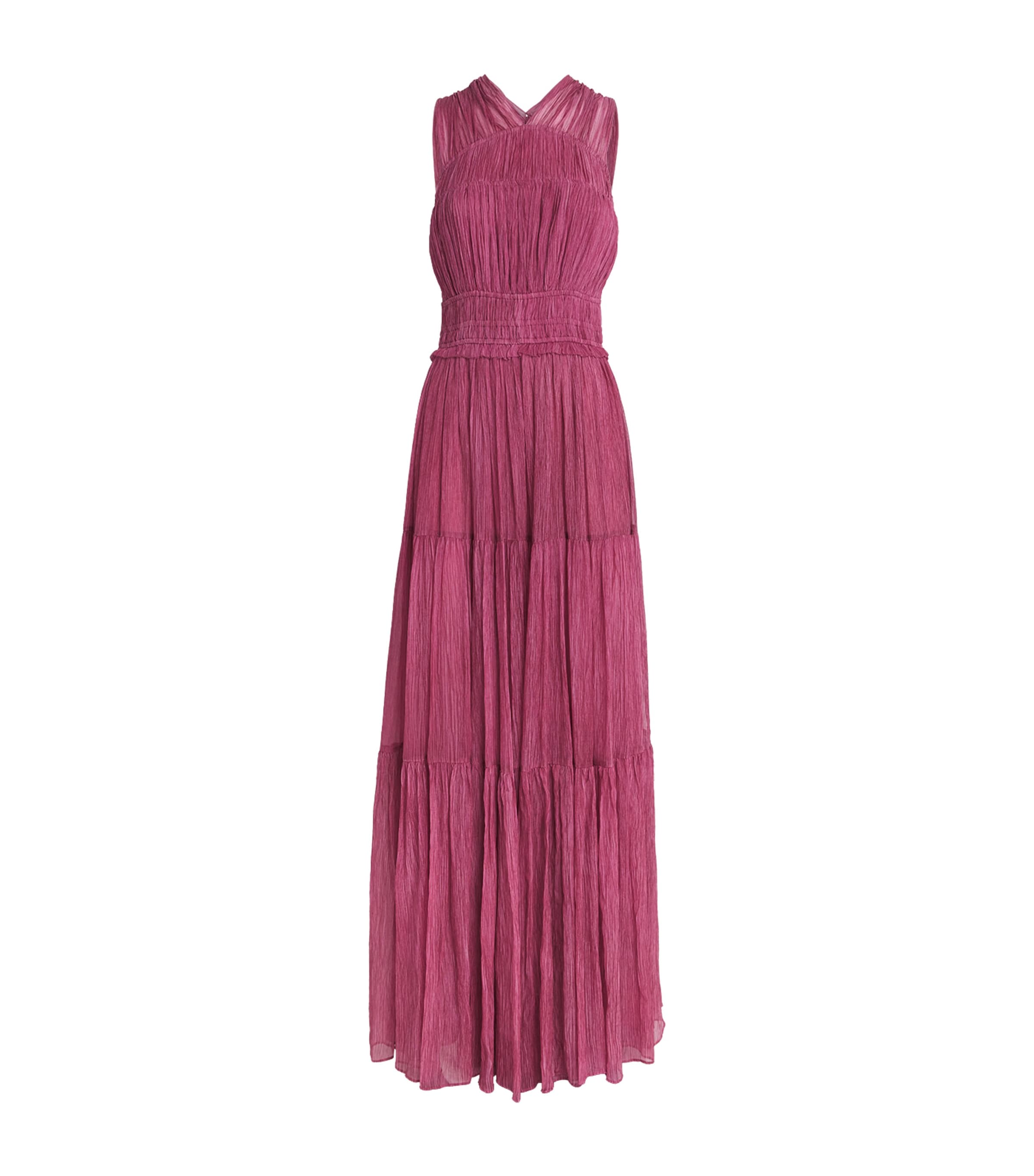Ulla Johnson Womens Silk Freesia Sleeveless Maxi Dress Amaranthus Image 1