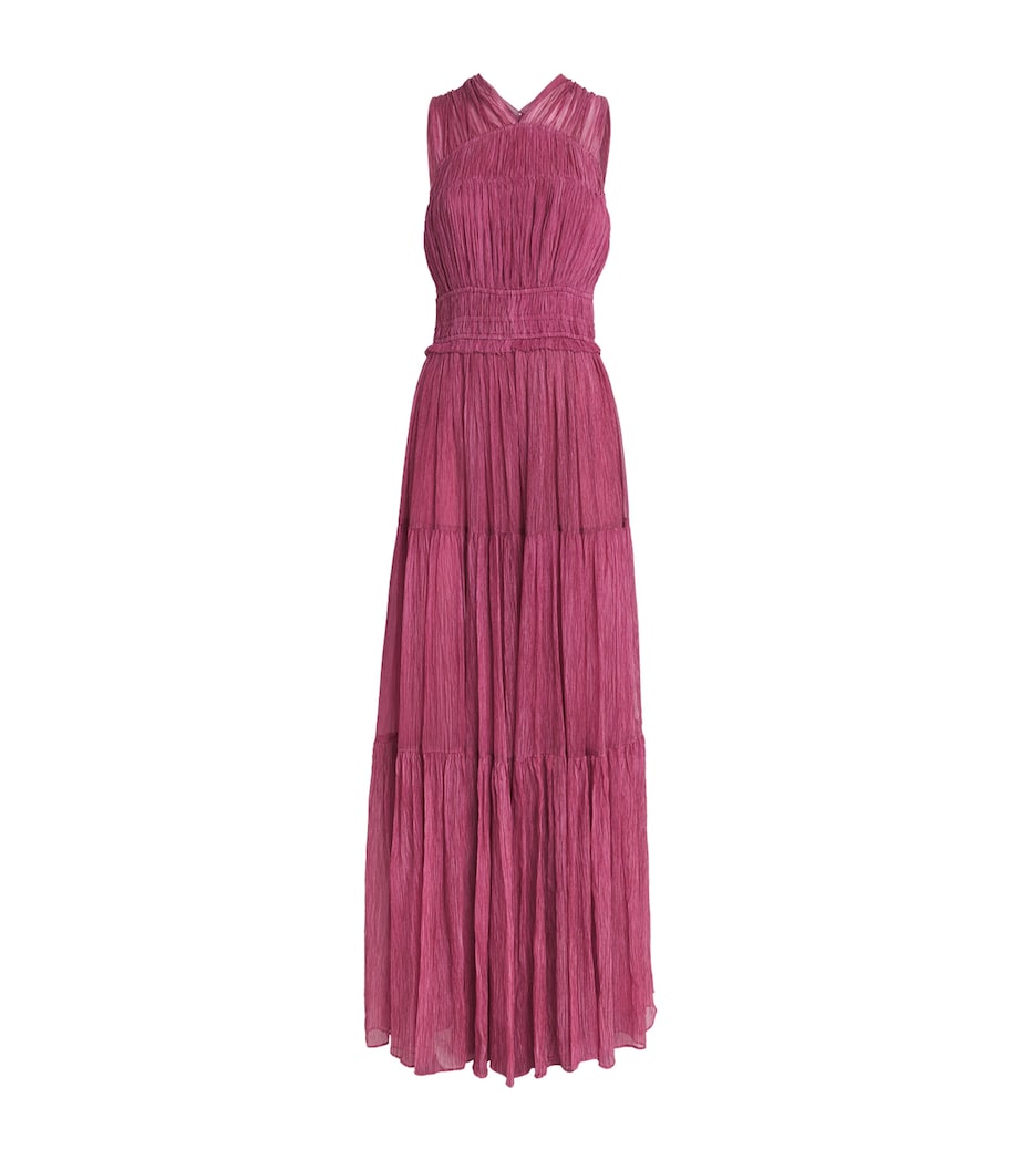 Ulla Johnson Womens Silk Freesia Sleeveless Maxi Dress Amaranthus Image 1