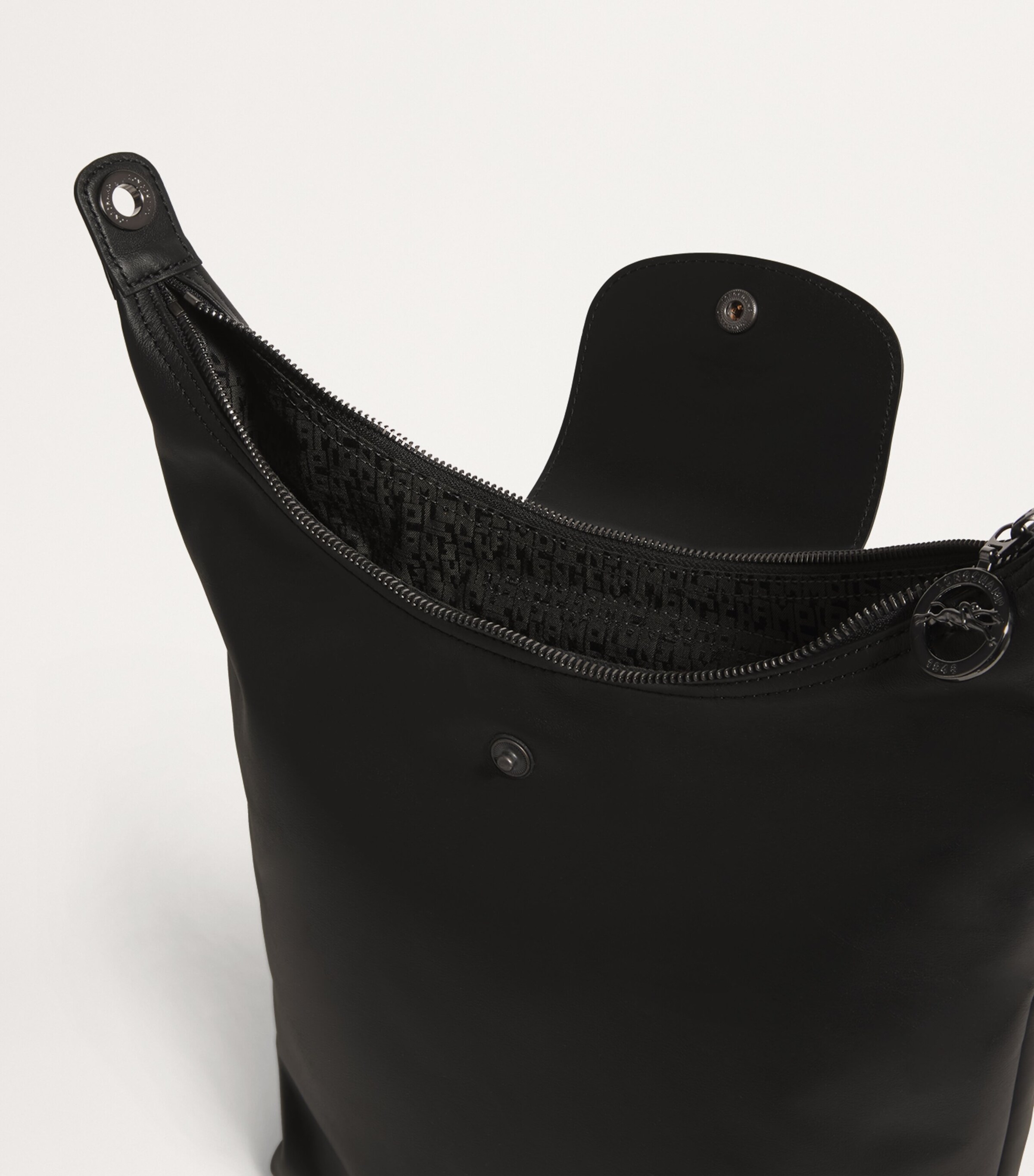 Longchamp Medium Leather Le Pliage Xtra Shoulder Bag Black Image 4