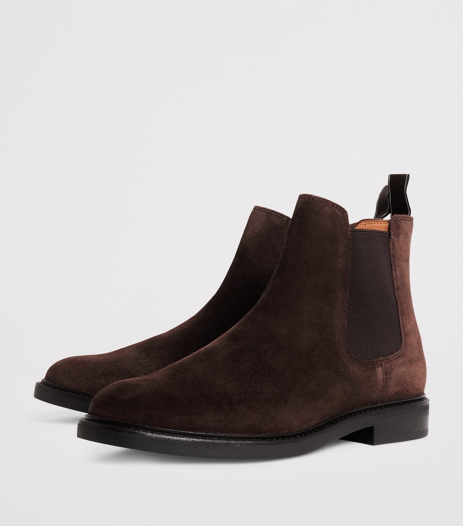 Suede Asher Chelsea Boots DARK BROWN Image 3
