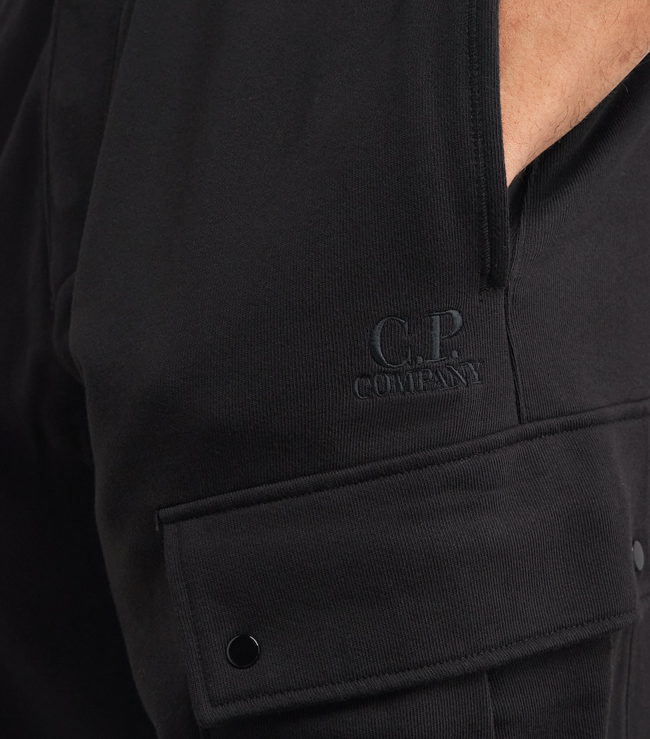 Cotton Lens-Detail Cargo Sweatpants 999 BLACK Image 6