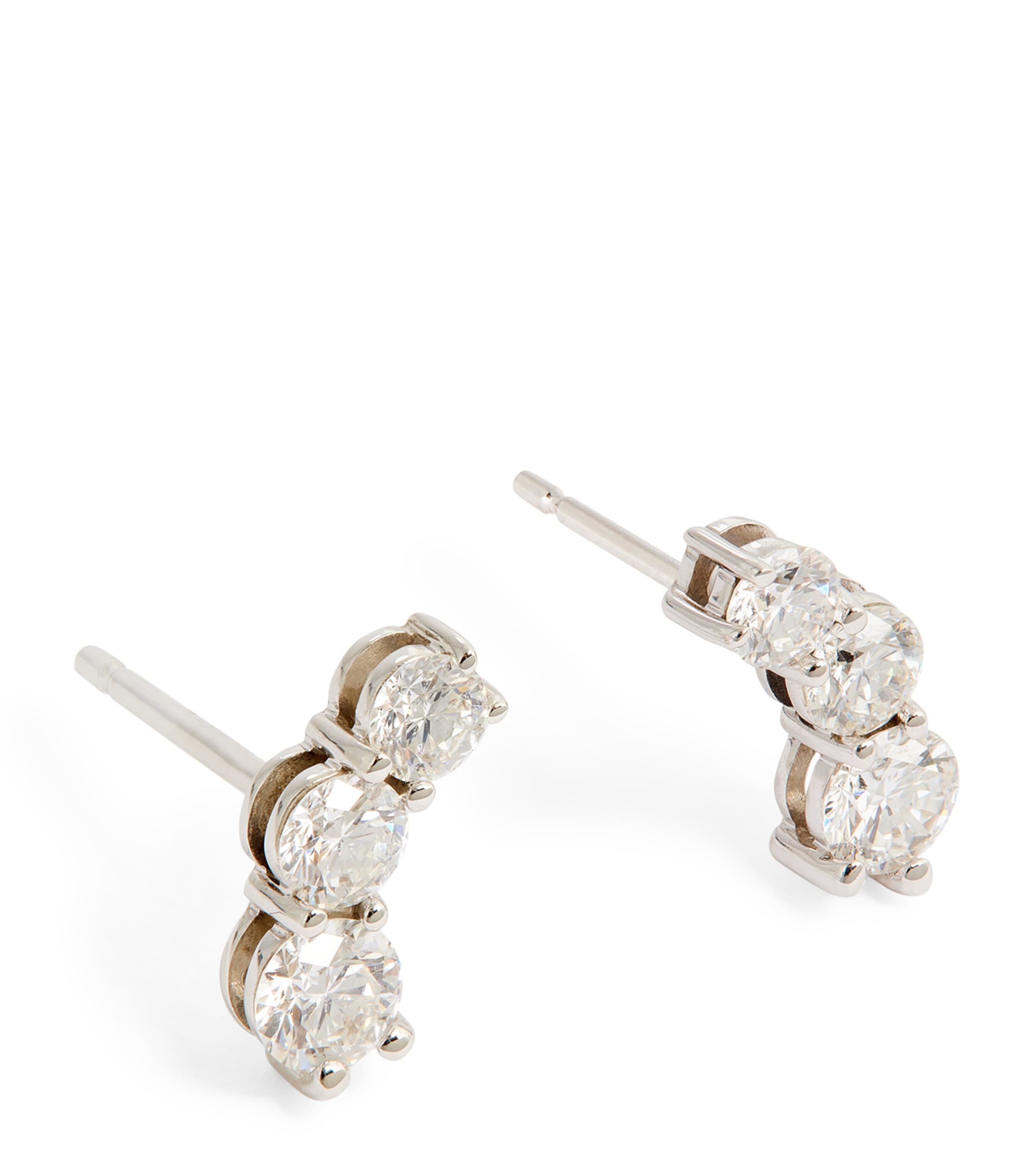 Shop Melissa Kaye White Gold And Diamond Aria Stud Earrings