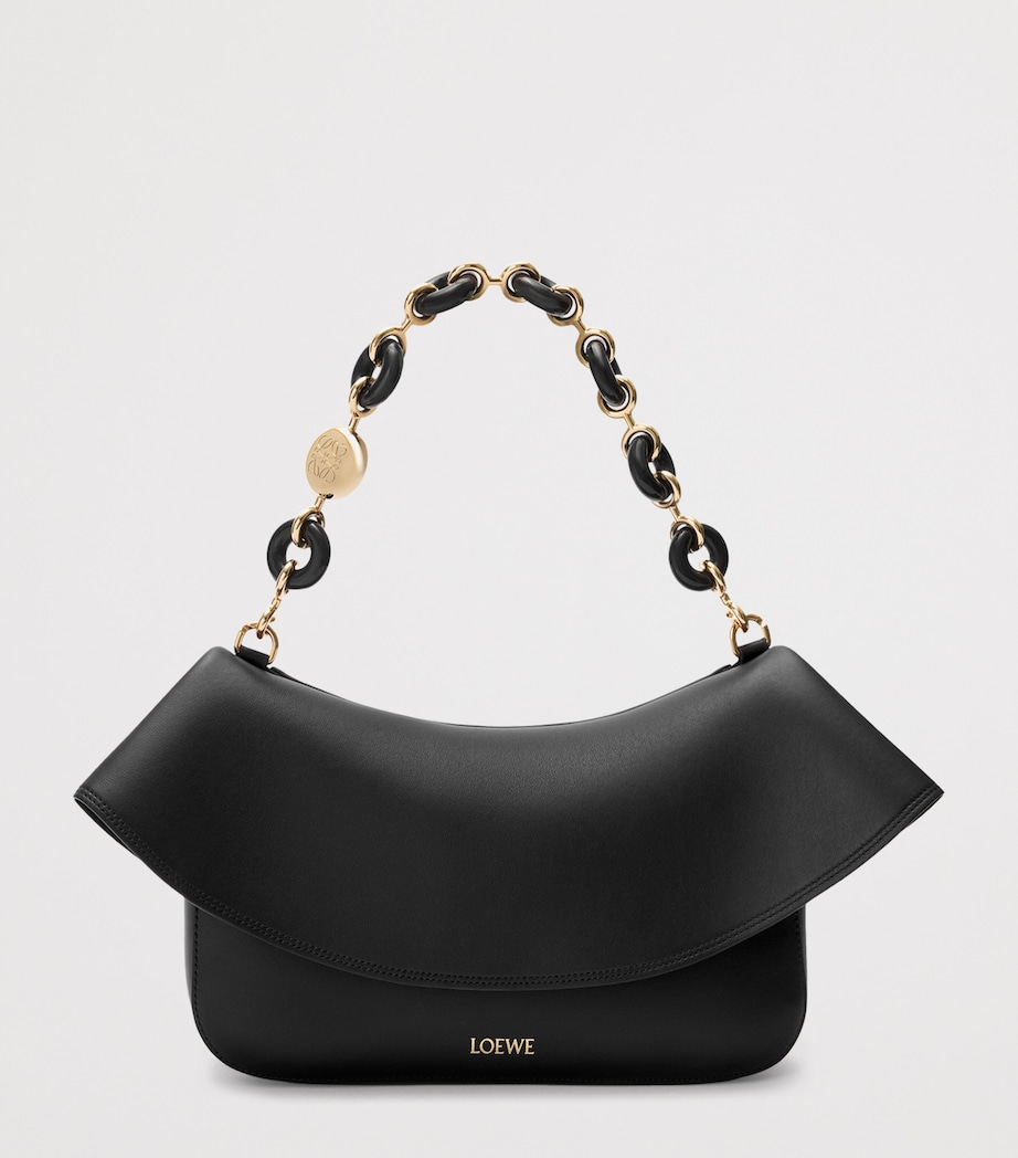 Medium Leather Ola Shoulder Bag BLACK Image 2