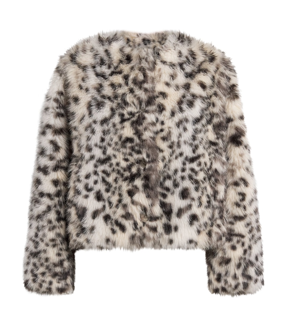 Faux Fur Leopard Print Jacket LEOPARD Image 1