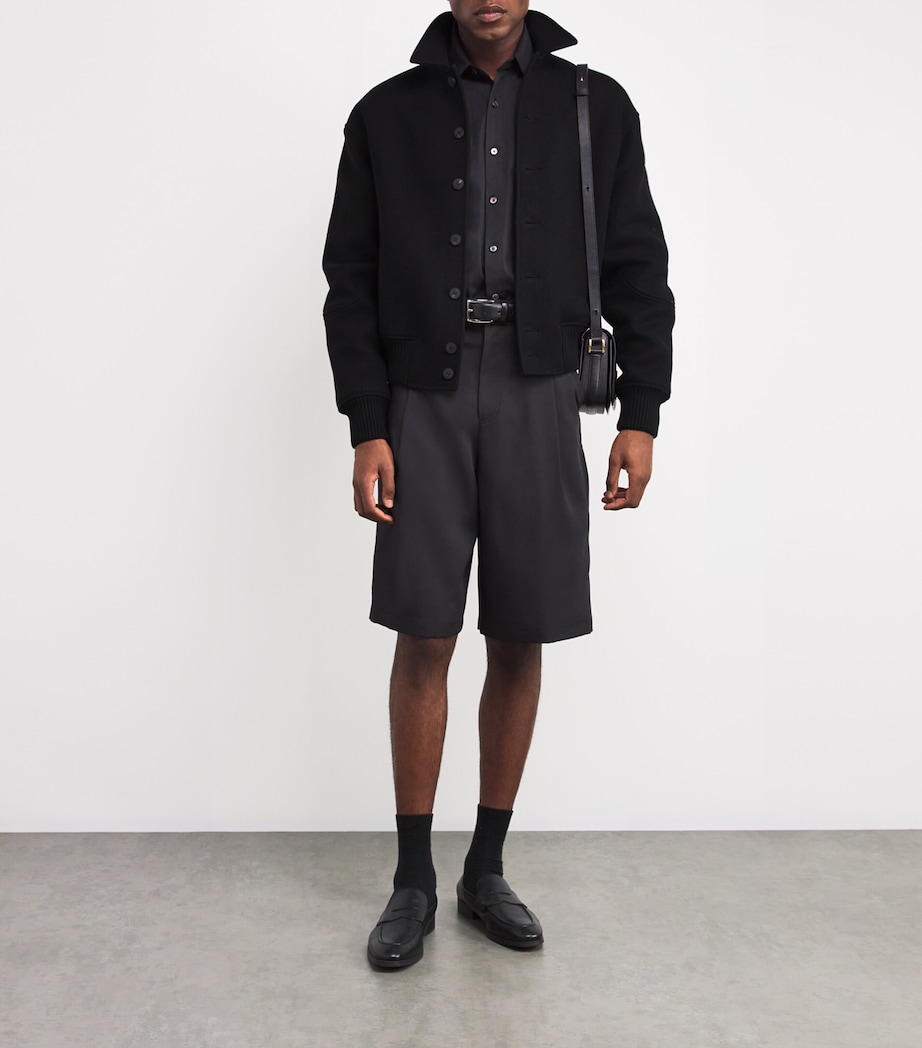 Virgin Wool Bomber Jacket BLACK Image 2