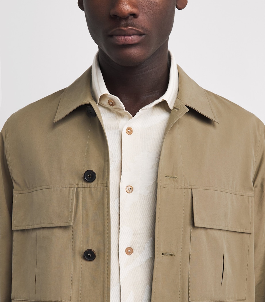 Paul Smith Mens Cotton-Blend Twin-Pocket Overshirt Image 3