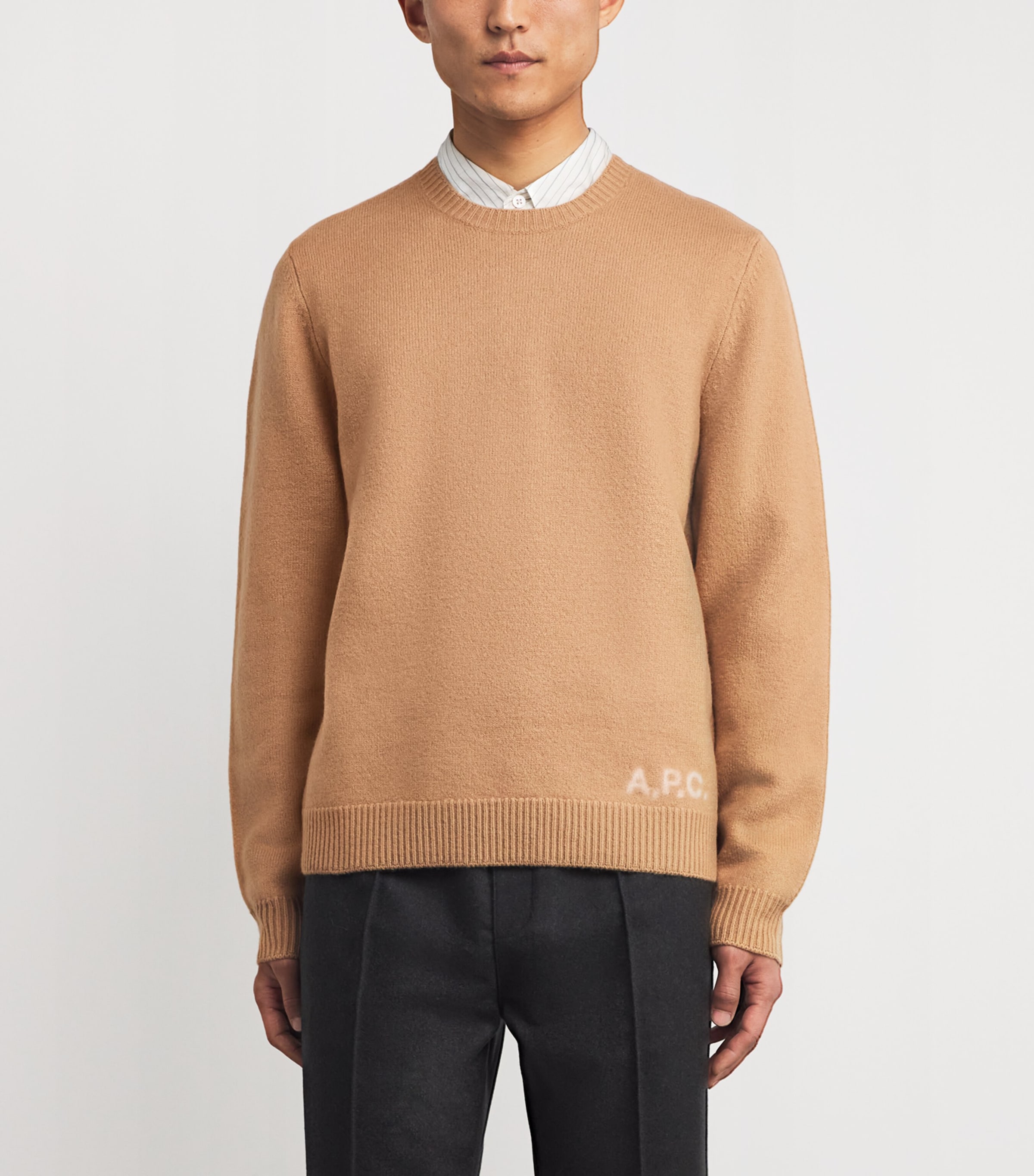Merino Wool Edward Logo Sweater CAB CAMEL Image 3