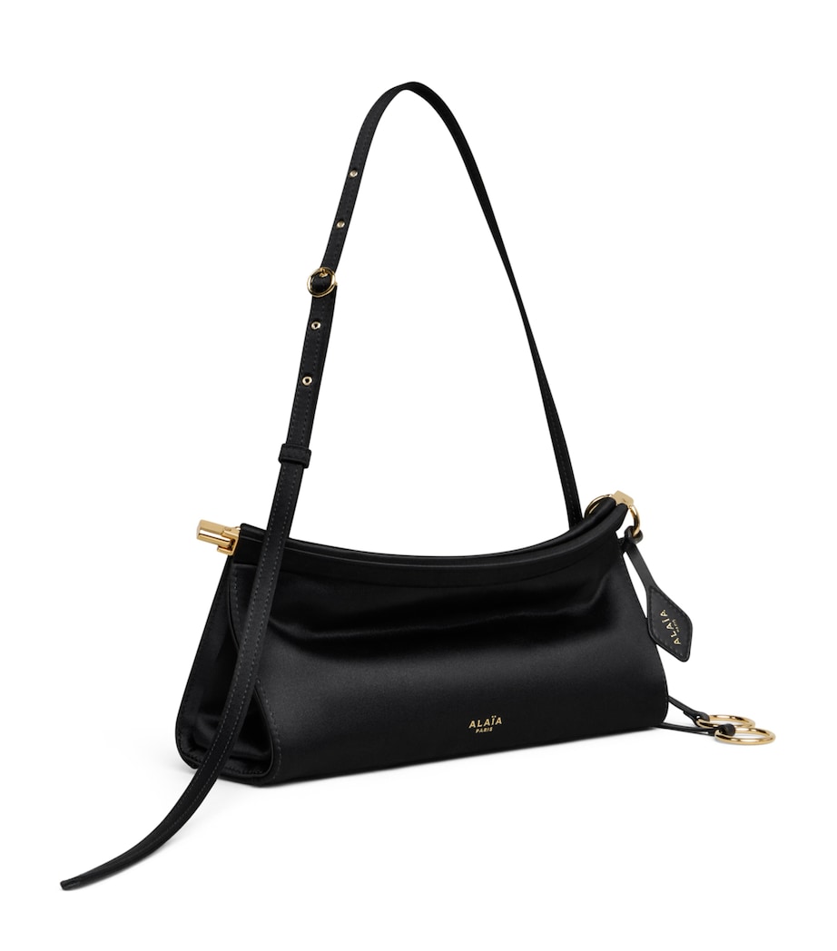 Alaïa Small Satin Le Click East West Shoulder Bag Noir Image 3