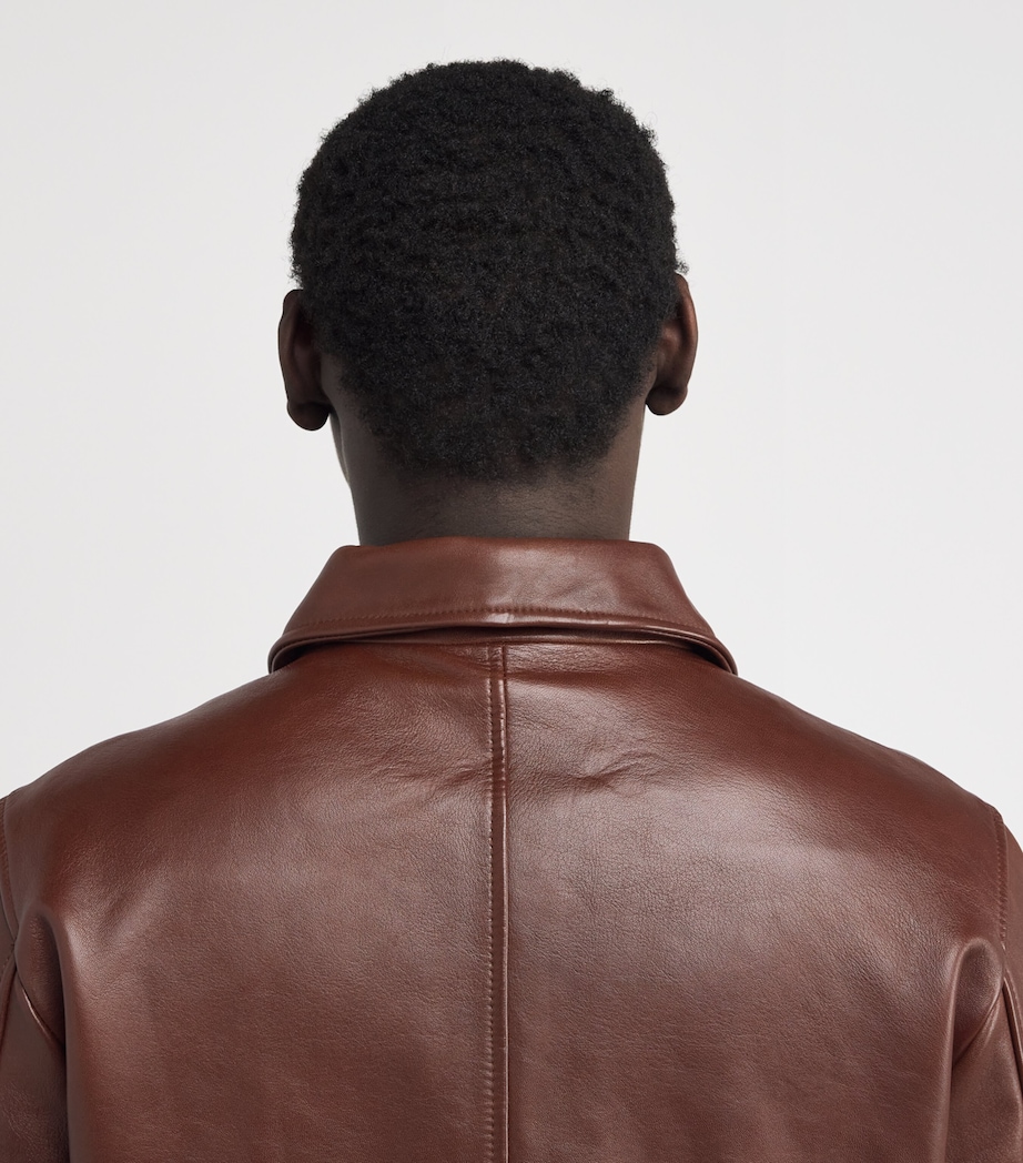 Collar Leather Jacket COGNAC 179 Image 7