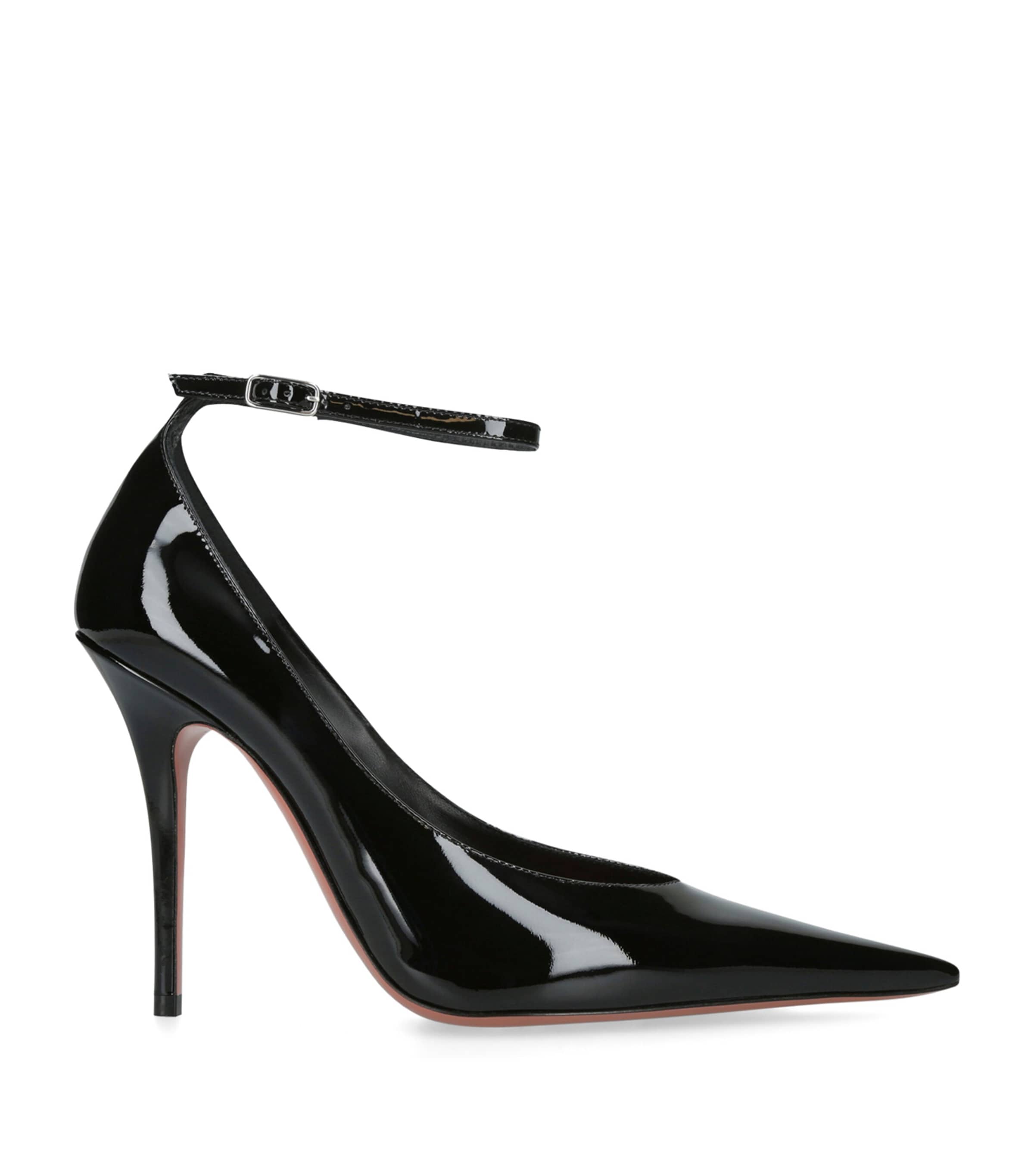 Amina Muaddi Patent Leather Anok Pumps 105 Black Image 1