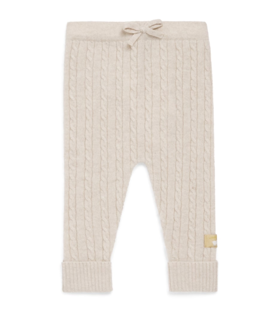 Purebaby Cashmere Cable-Knit Leggings (0-18 Months) Cmlme Camel Melange Image 1