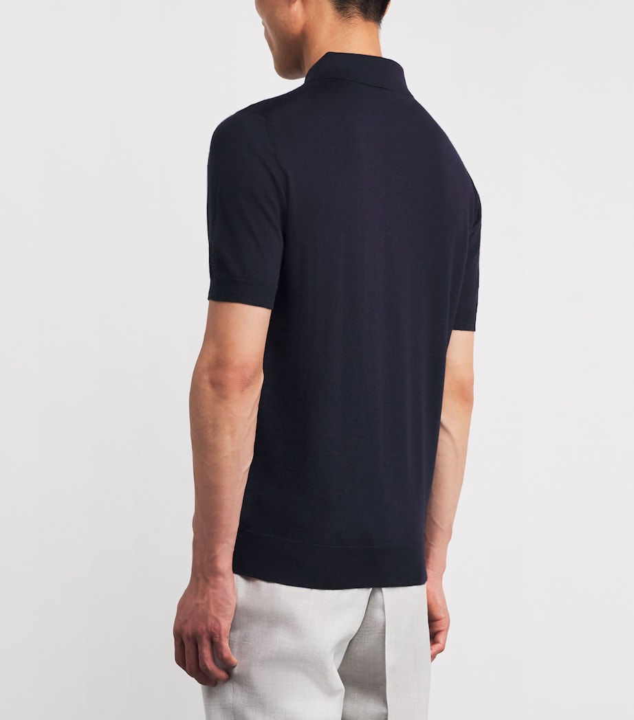 Cashmere-Silk Knit Polo Shirt 810 Image 4