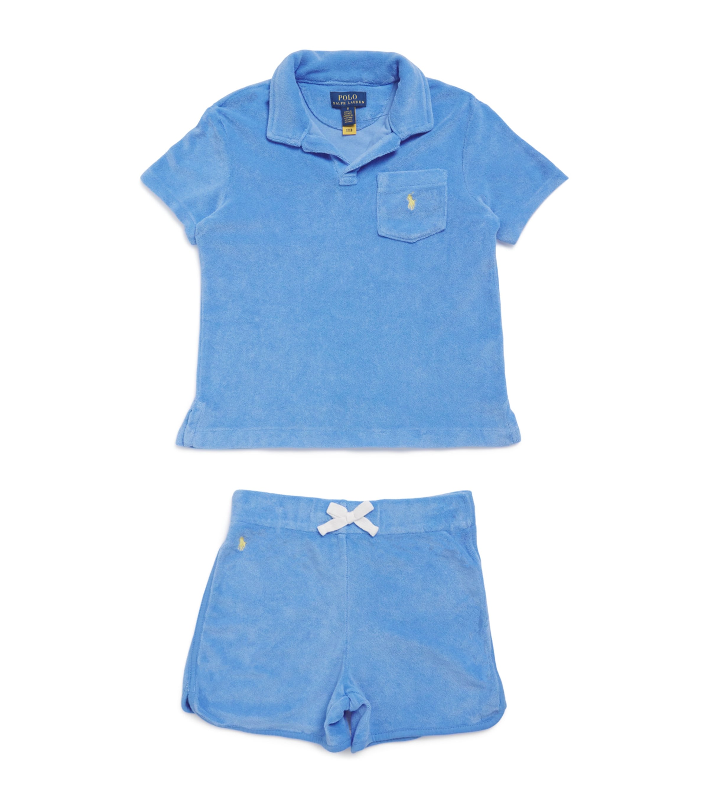 Ralph Lauren Kids Towelling Polo Shirt and Shorts Set (2-7 Years) Hrb Is Blu Image 1