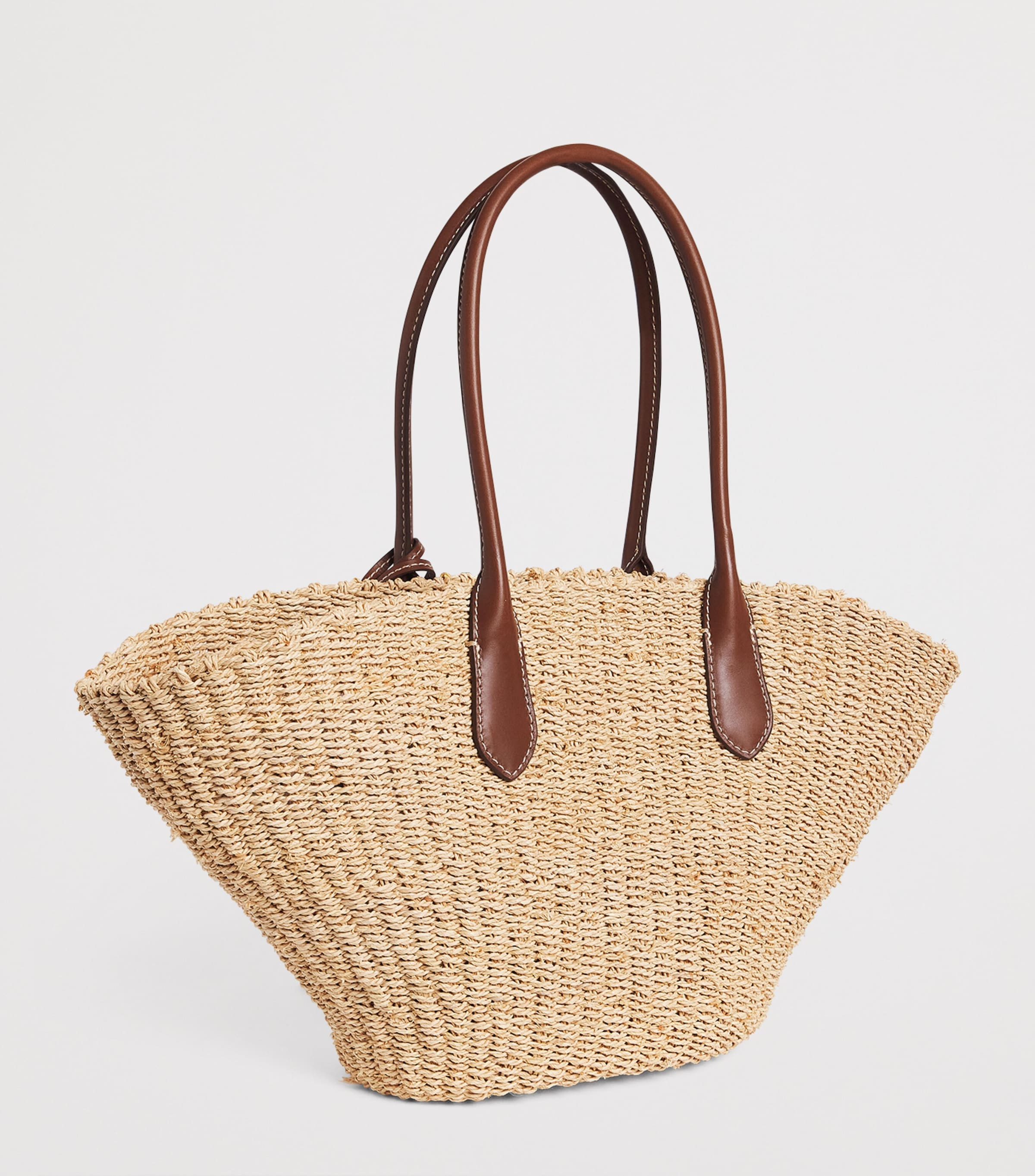 Polo Ralph Lauren Medium Raffia Tote Bag Natural/cuoio Image 3