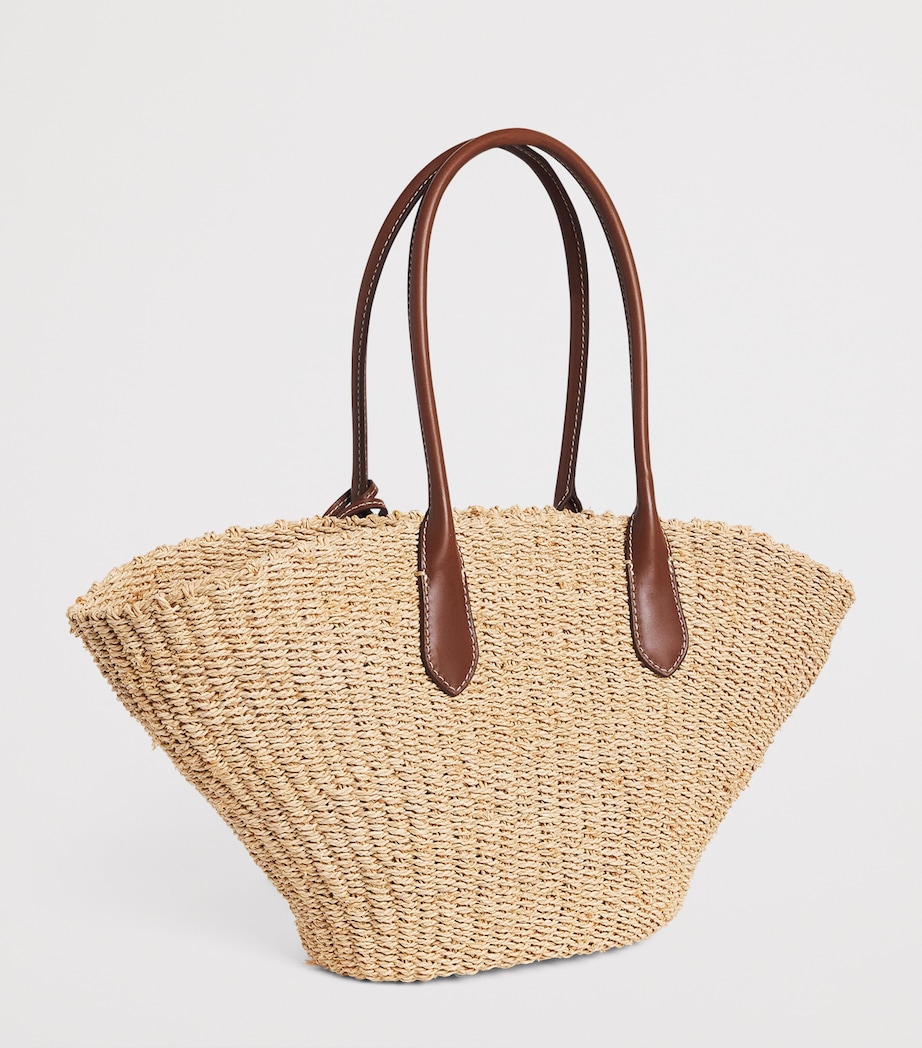 Polo Ralph Lauren Medium Raffia Tote Bag Natural/cuoio Image 3