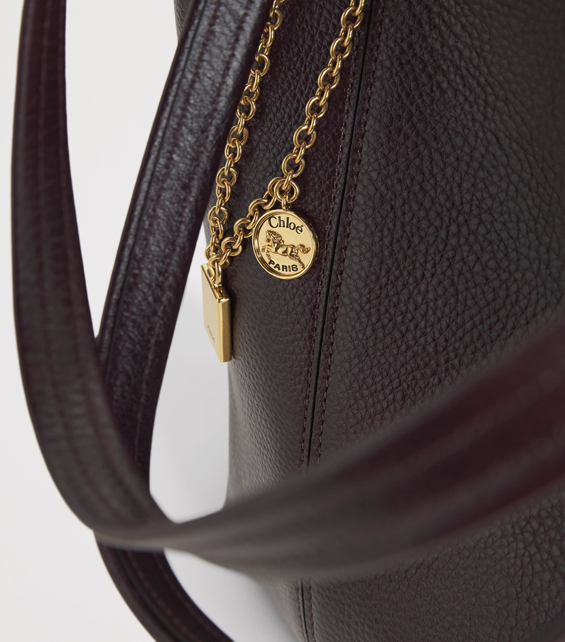 Medium Leather Spin Tote Bag PERFECT PLUM Image 6