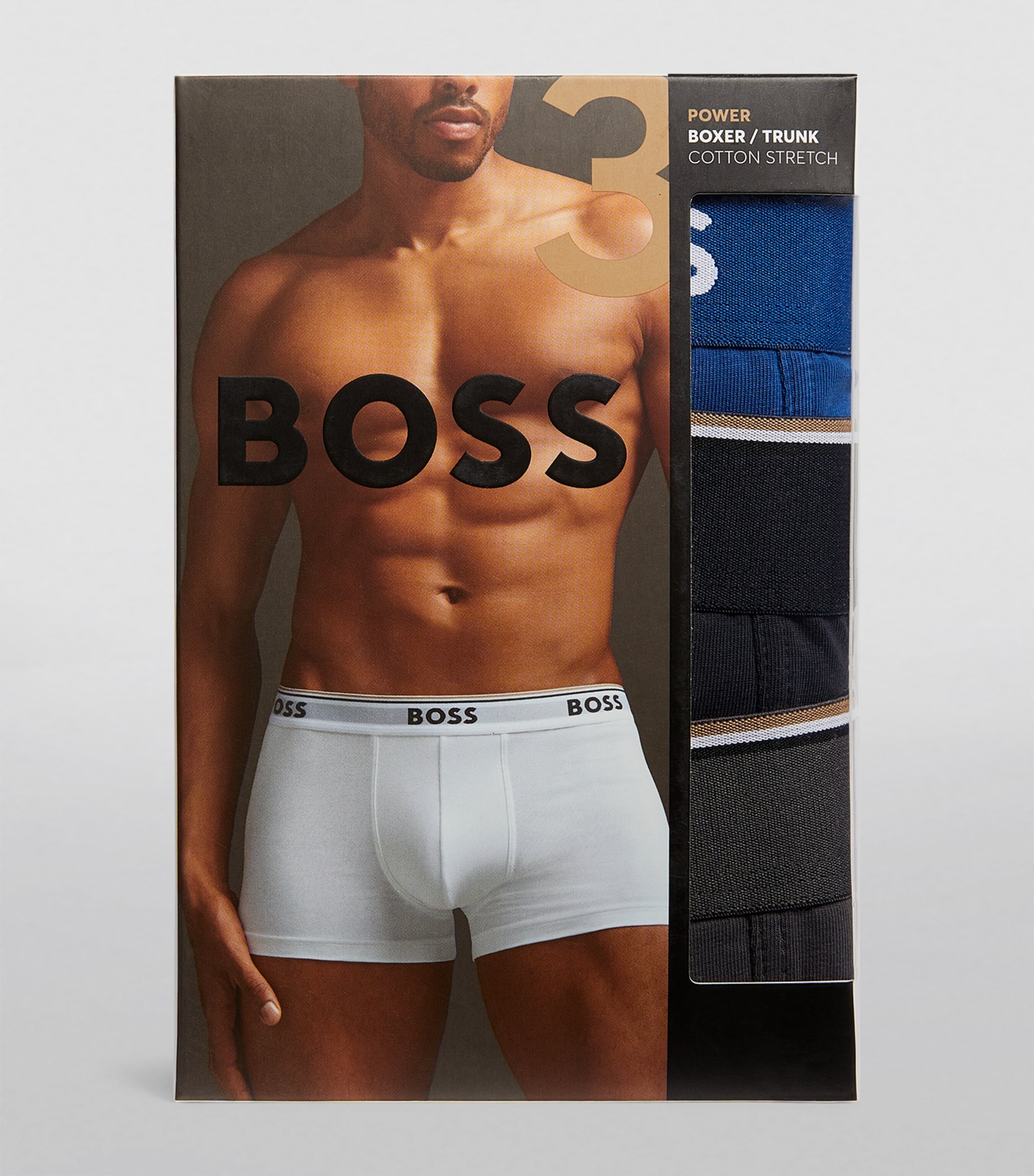 Stretch-Cotton Power Trunks (Pack of 3) 487/BLUE MULTI Image 4