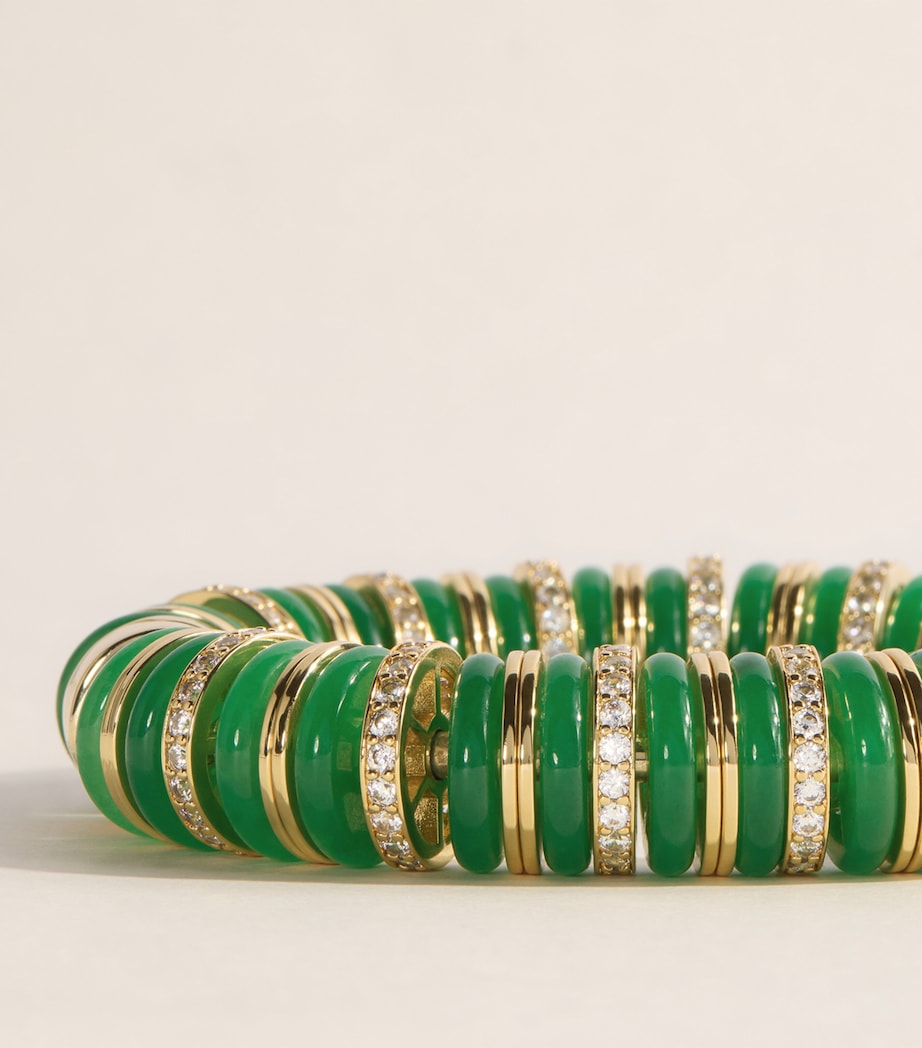 Eddie Borgo Gold-Plated Jade, Malachite and Pavé Crystal Lenox Bracelet Malachite/new Jade Image 4