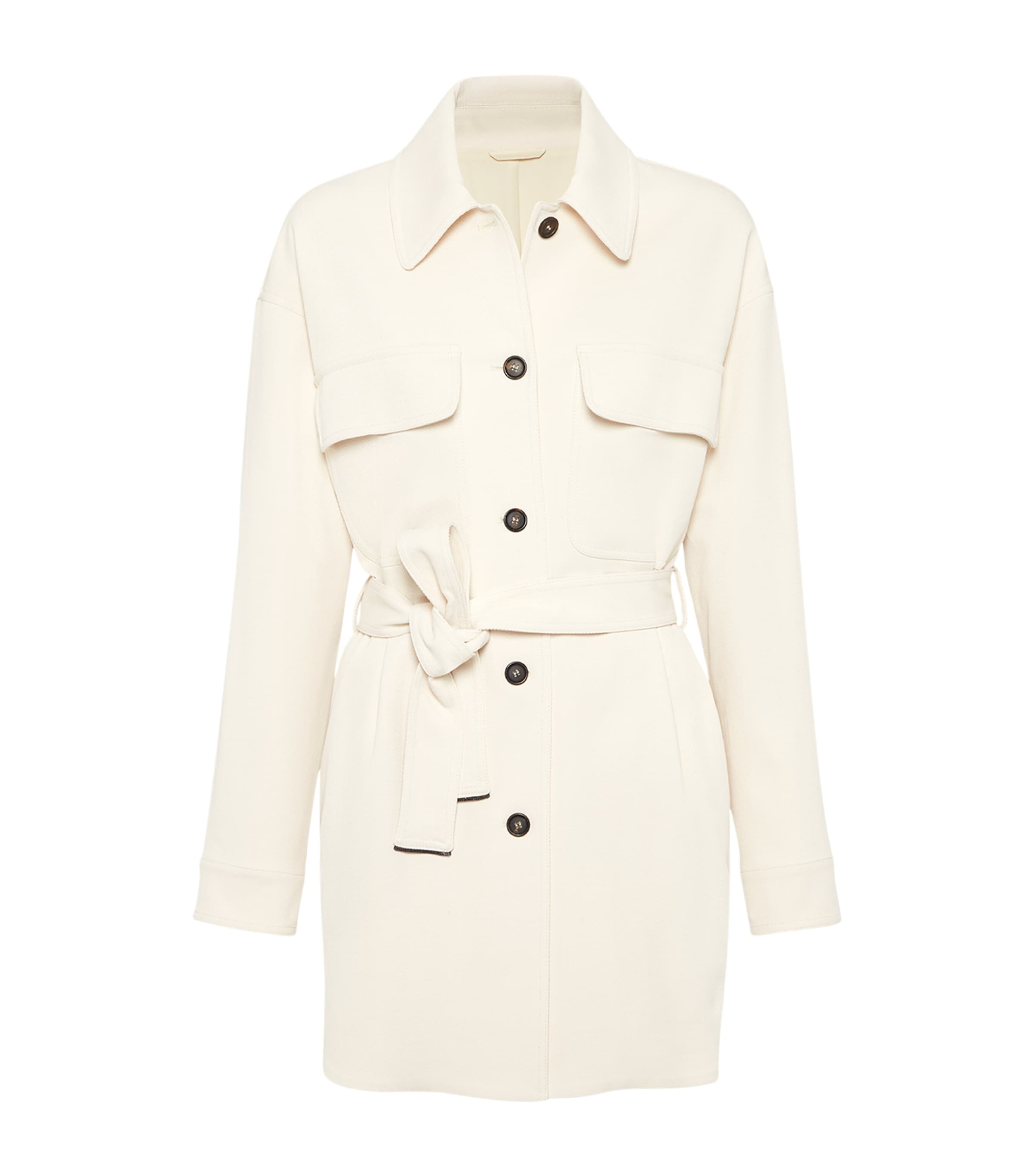 Brunello Cucinelli Stretch-twill Safari Jacket In White