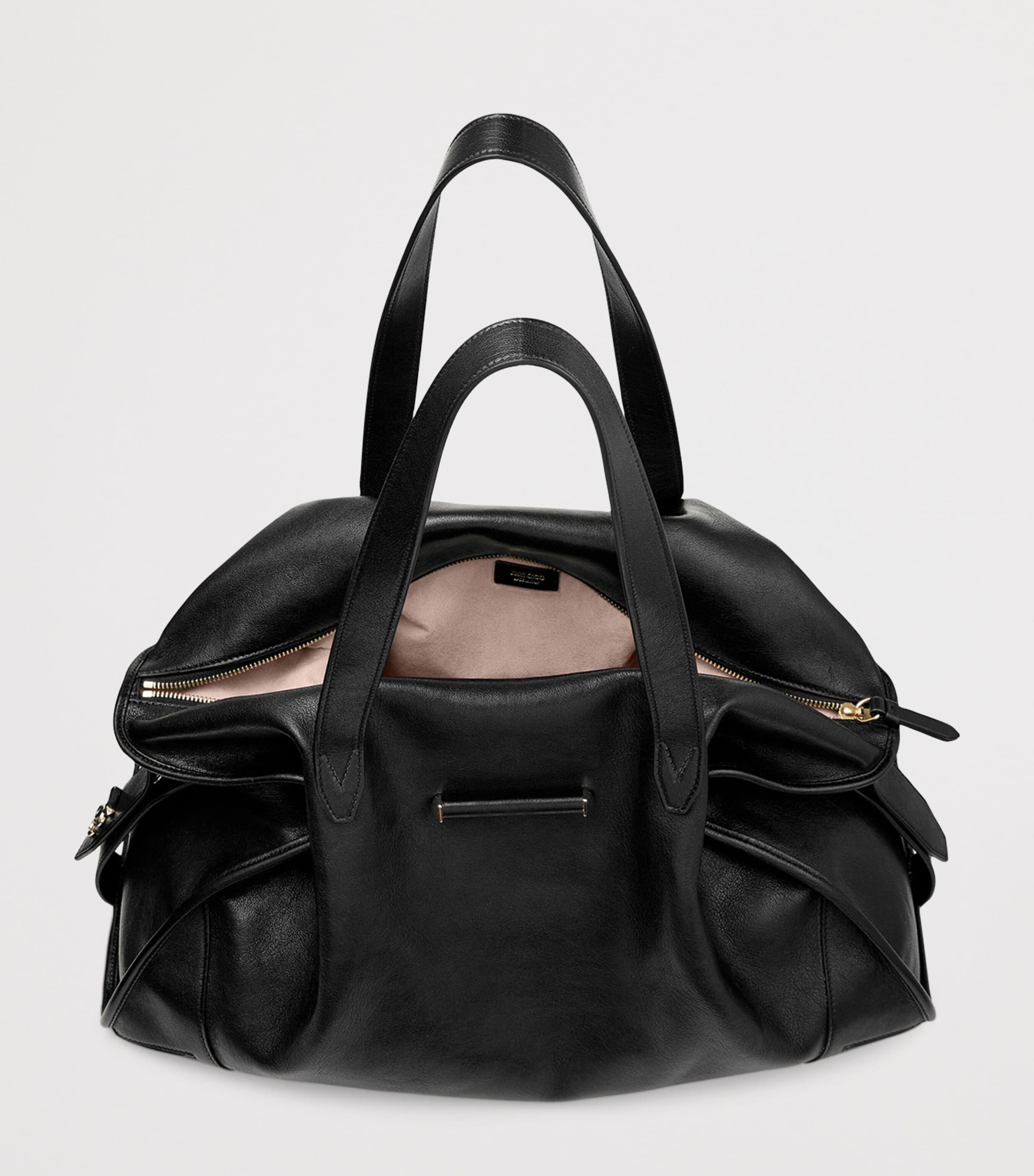Leather Bar Holdall Bag BLACK/SHINY GOLD Image 4