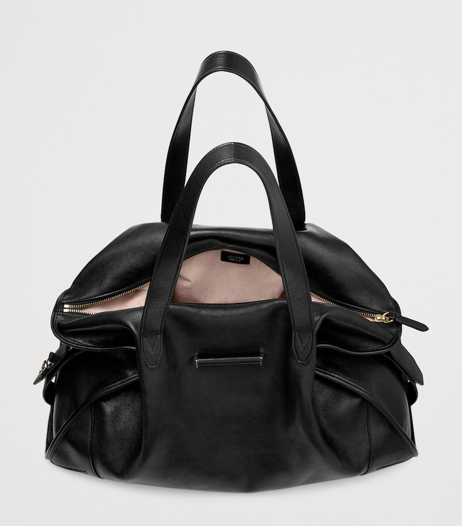 Leather Bar Holdall Bag BLACK/SHINY GOLD Image 4