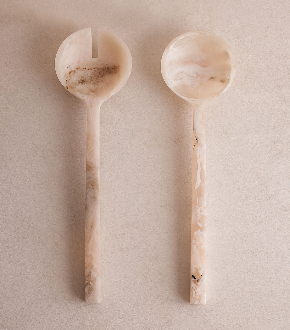 Soho Home Resin Henrietta Salad Spoon Set White Image 3